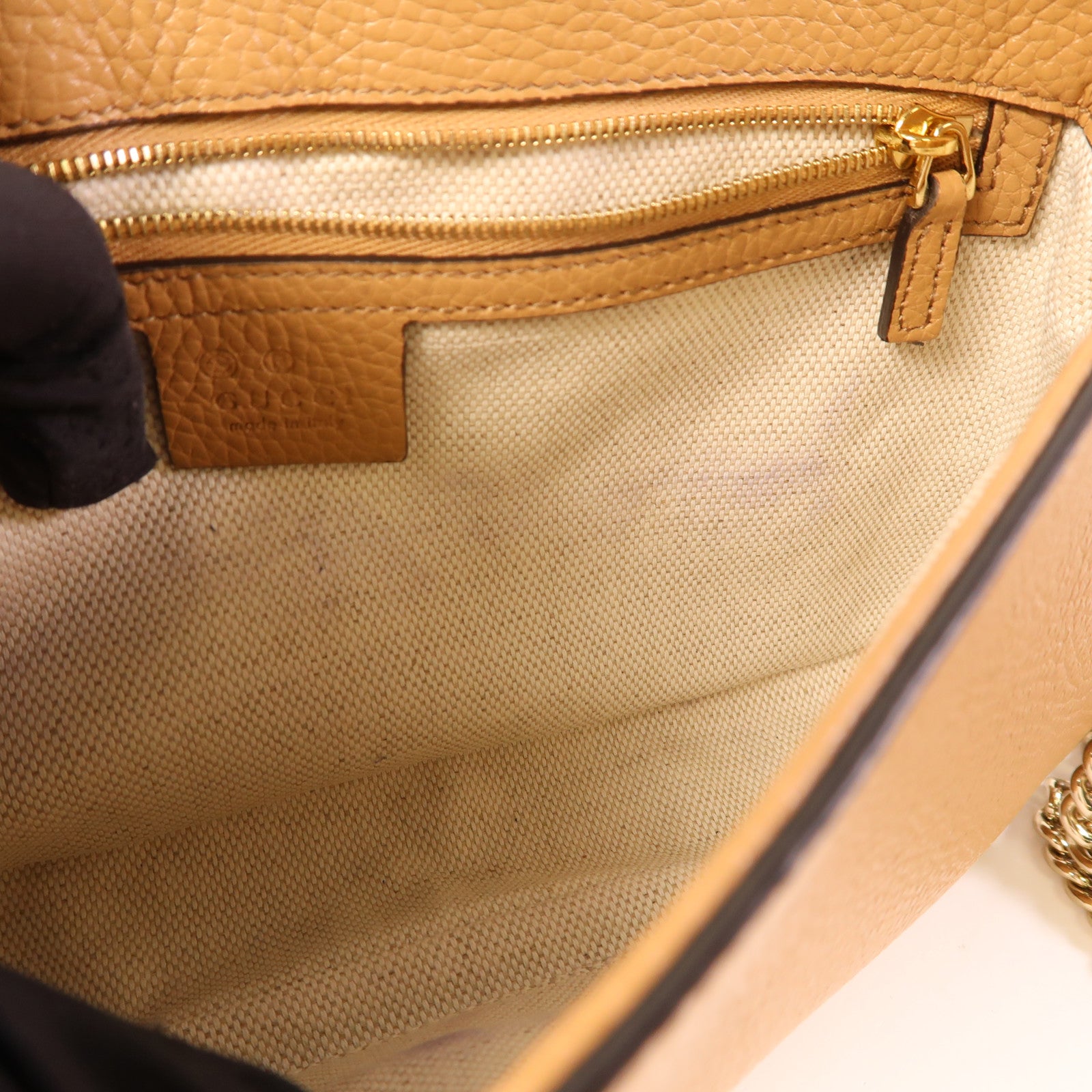 GUCCI GG GHW Chain Shoulder Bag 536224 Calfskin Leather Brown