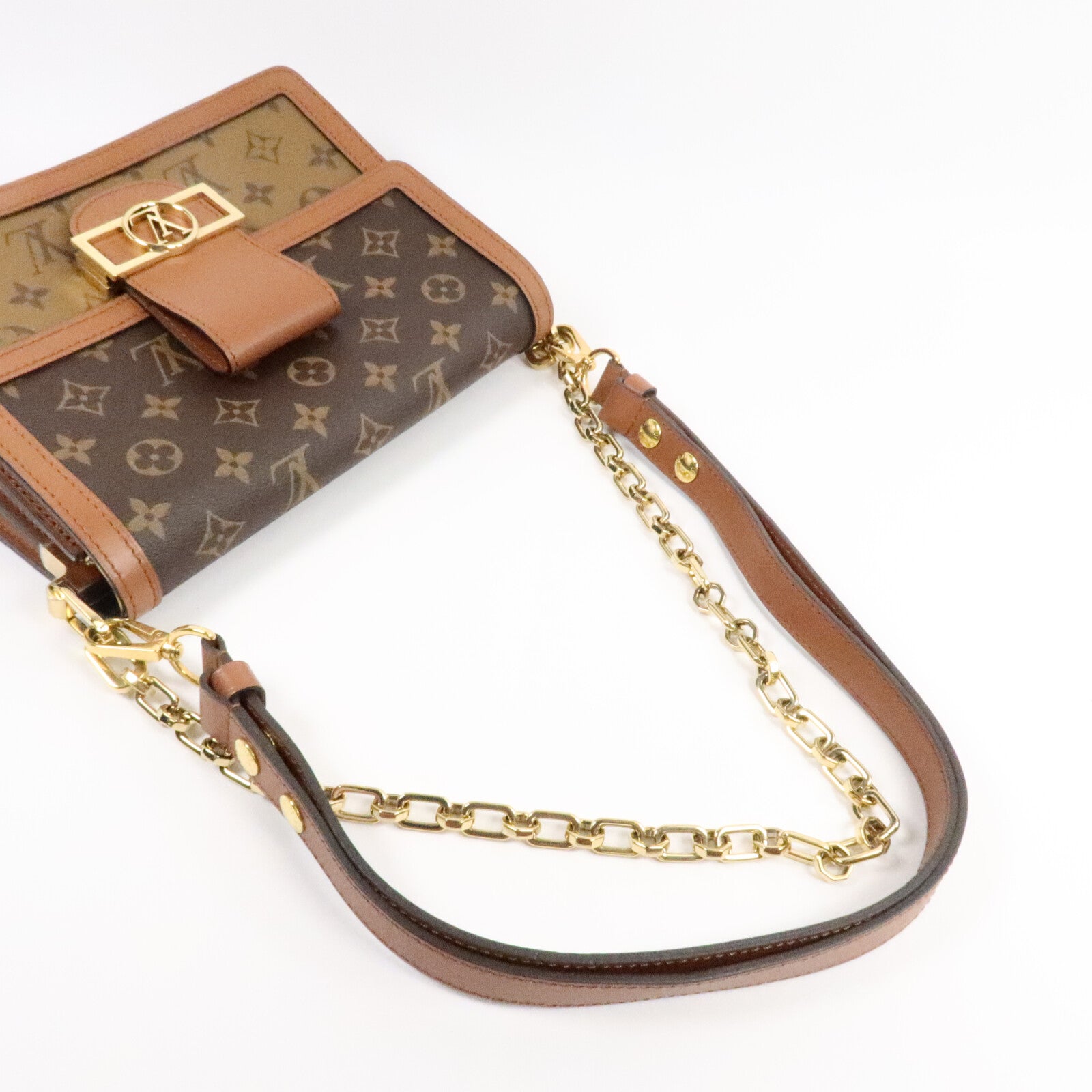 LOUIS VUITTON Monogram Reverse Dauphine MM肩背袋