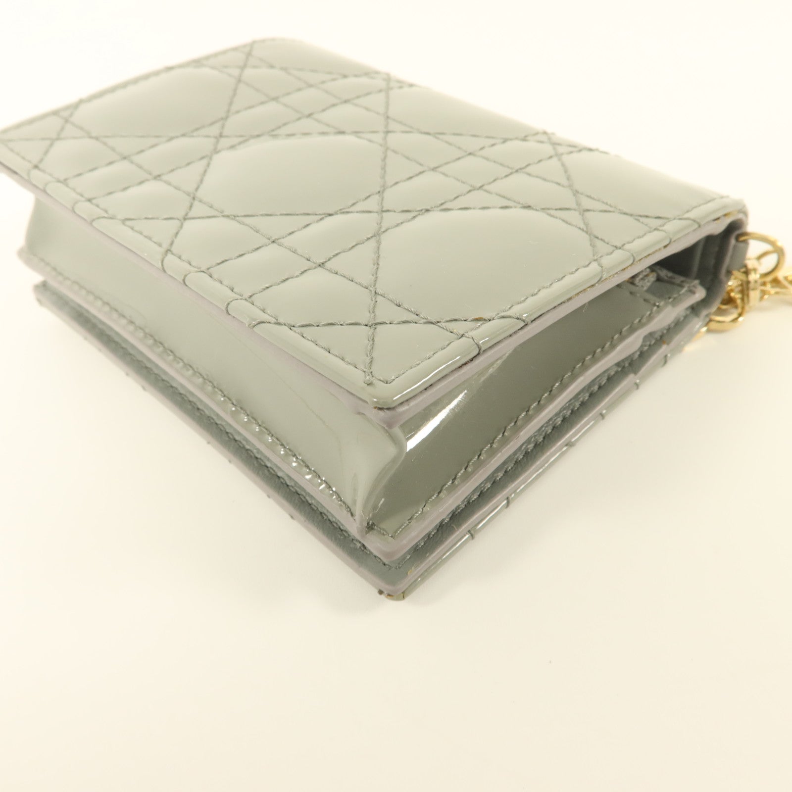 Dior 漆皮皮革Gardenia Wallet金扣錢包