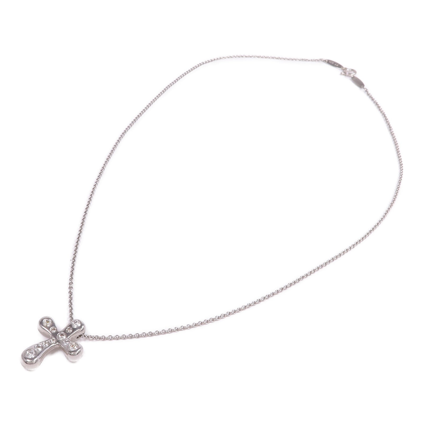 TIFFANY＆CO 【激減優惠】PT950鉑金Elsa Peretti Cross Diamond鑽石項鍊