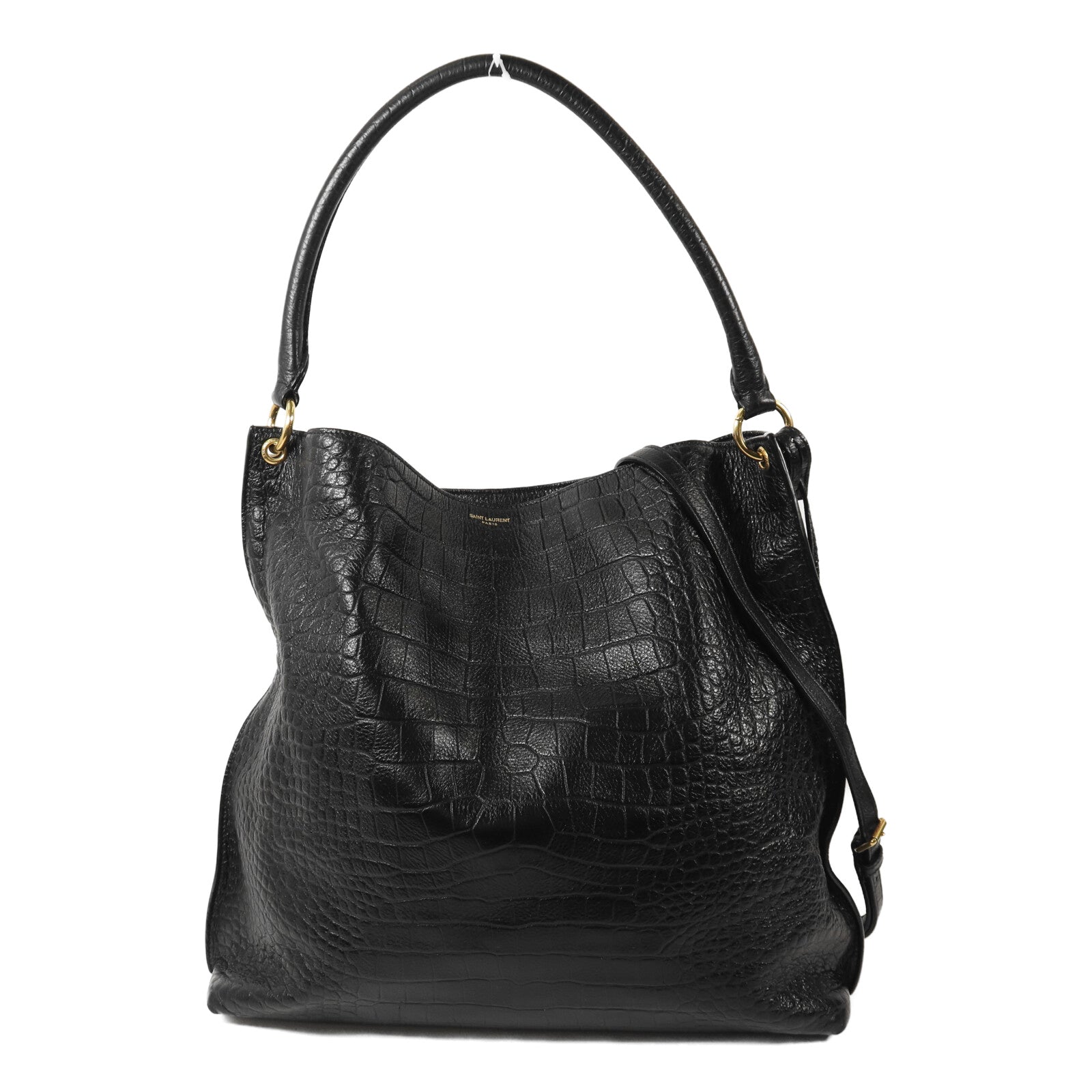 SAINT LAURENT 牛皮皮革Tag Hobo Bag金扣手挽肩背兩用袋
