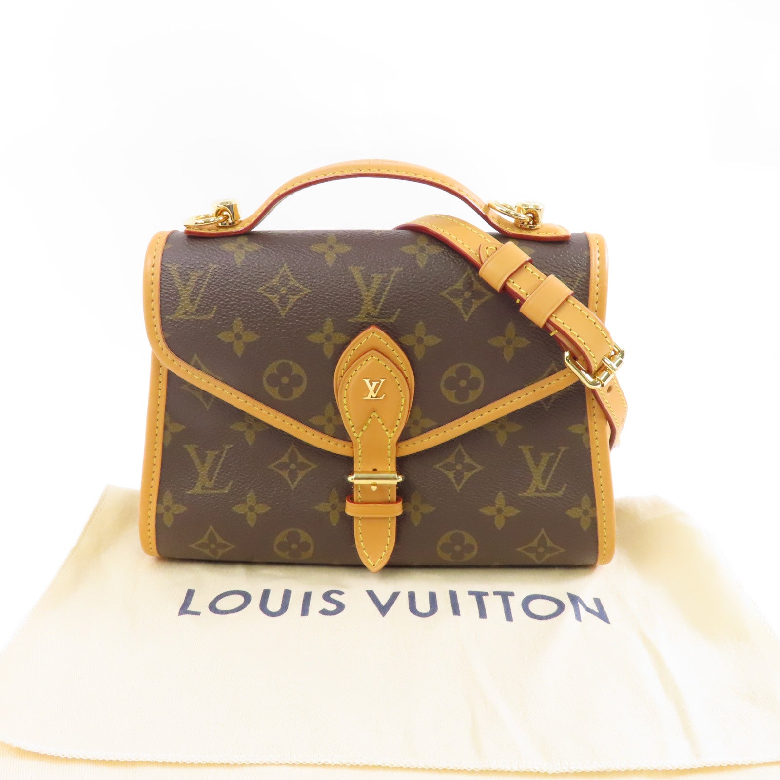 LOUIS VUITTON Monogram Ivy金扣手挽肩背兩用袋啡色