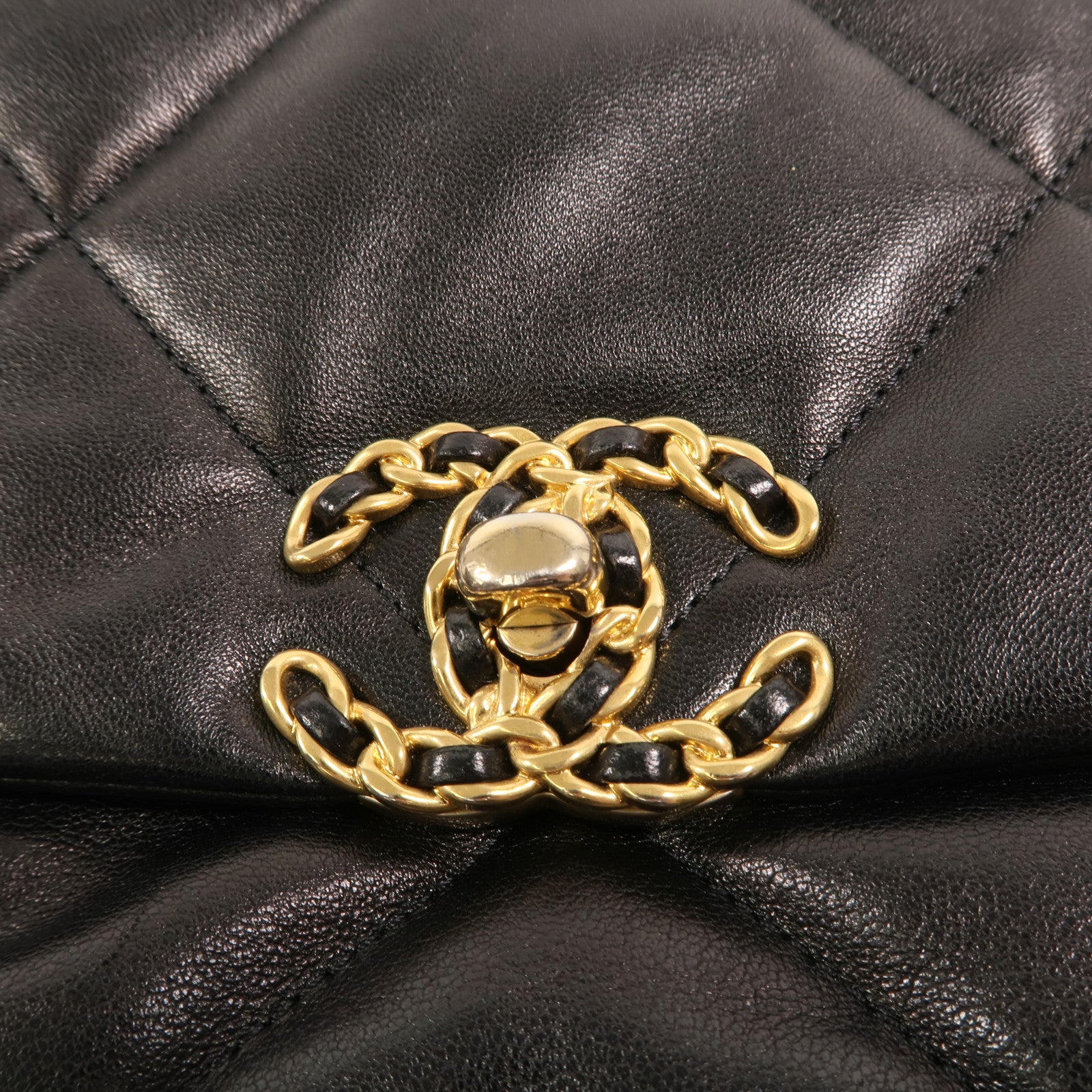 CHANEL 羊皮皮革C19 Small鏈帶手挽肩背兩用袋