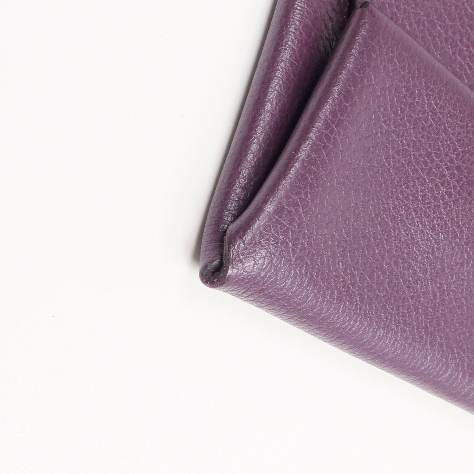 HERMES Chevre皮革Bastia銀扣零錢包Anemone