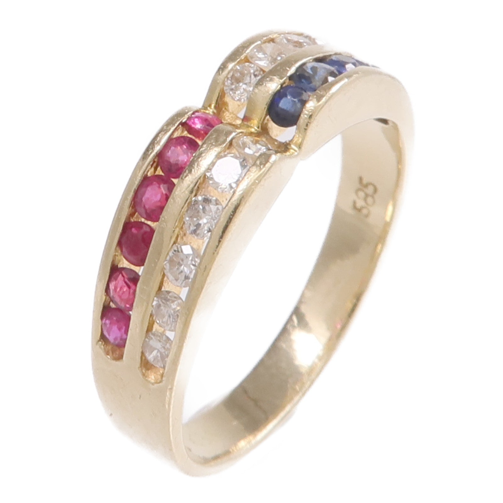 JEWELRY 14K黃金Ring紅寶石/藍寶石/鑽石戒指