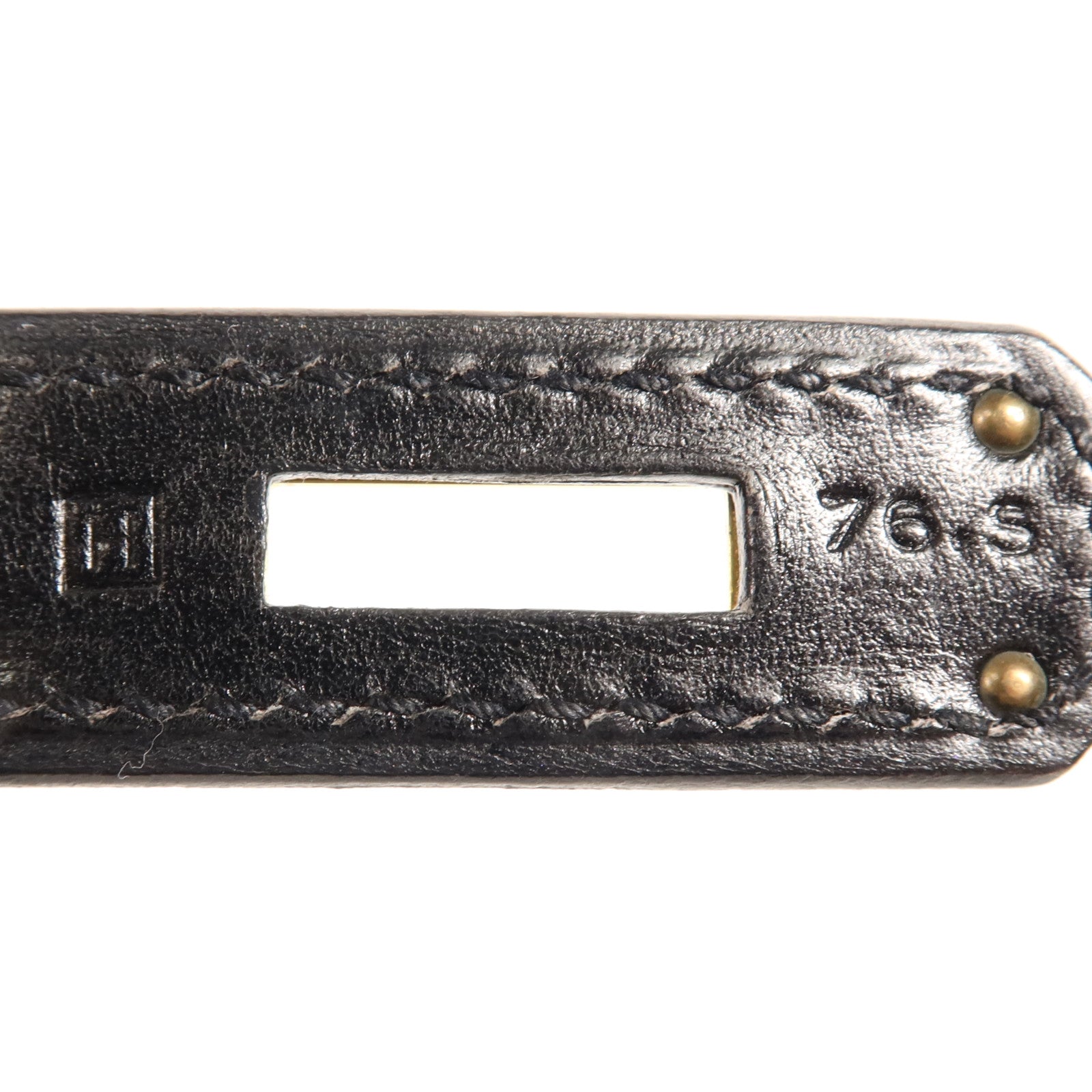 HERMES Box Calf皮革Kelly 32金扣手挽肩背兩用袋Noir