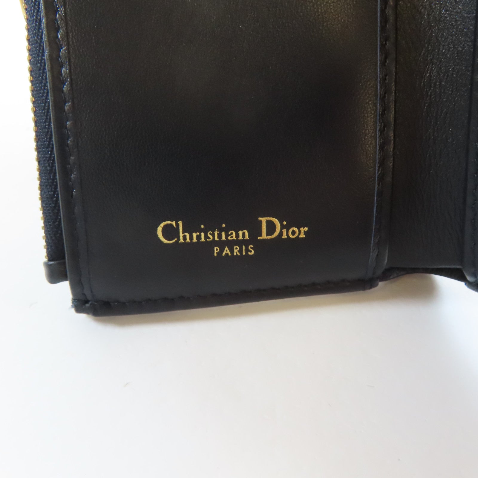 Dior 帆布Trifold Wallet金扣錢包藍色/米色