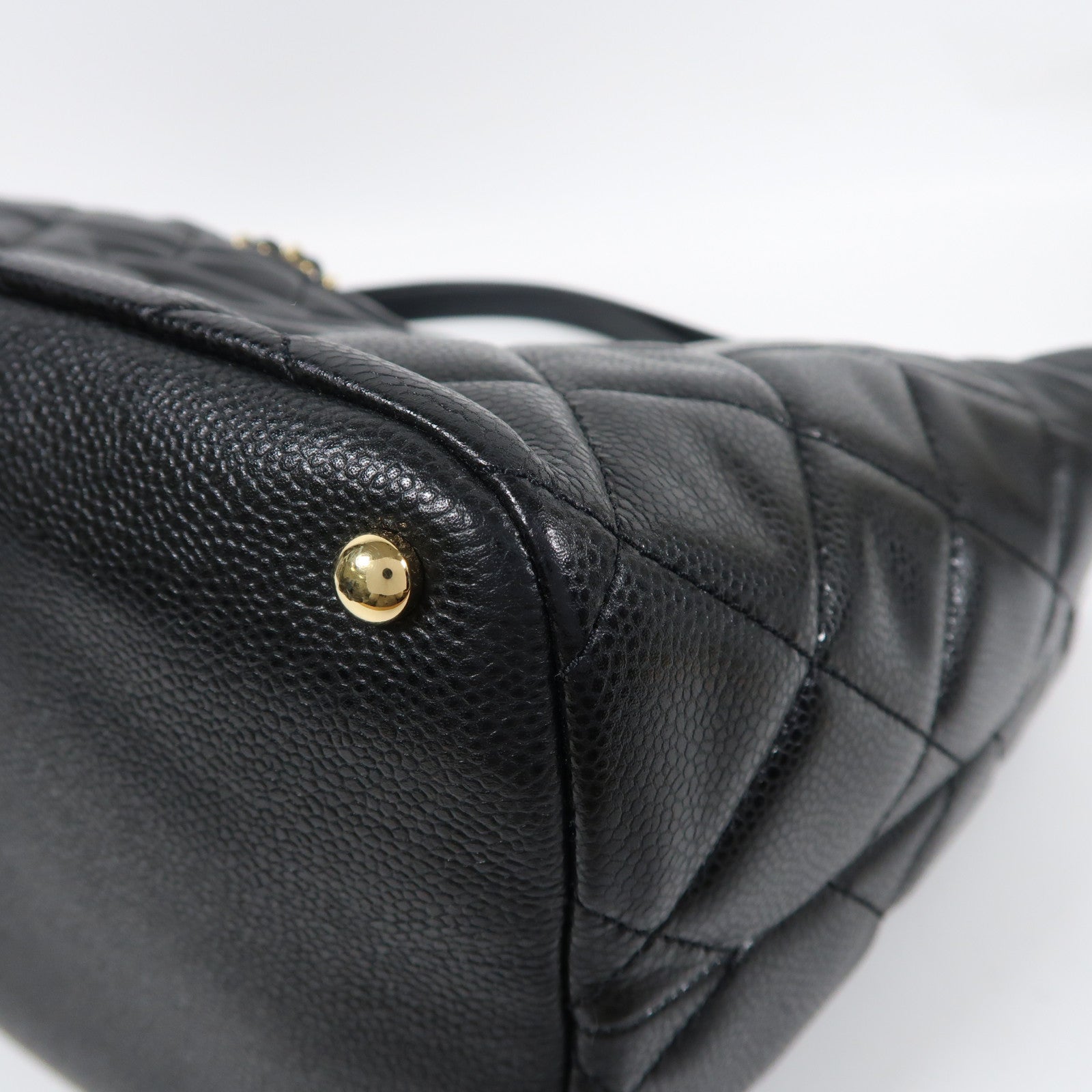 CHANEL 牛皮皮革Chain Shoulder Bag金扣鏈帶肩背袋黑色