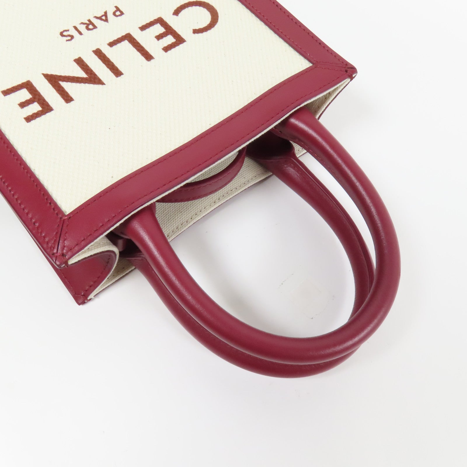 CELINE 帆布Mini Vertical Cabas金扣手挽肩背兩用袋