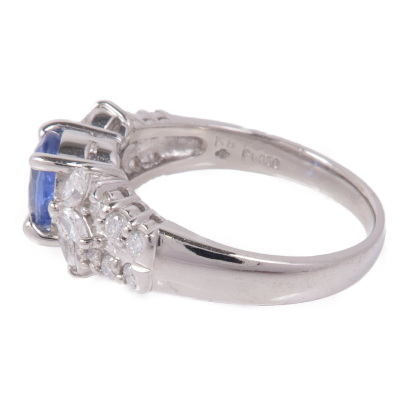 JEWELRY 【激減優惠】PT850鉑金Sapphire/Diamond Ring藍寶石/鑽石戒指US#7