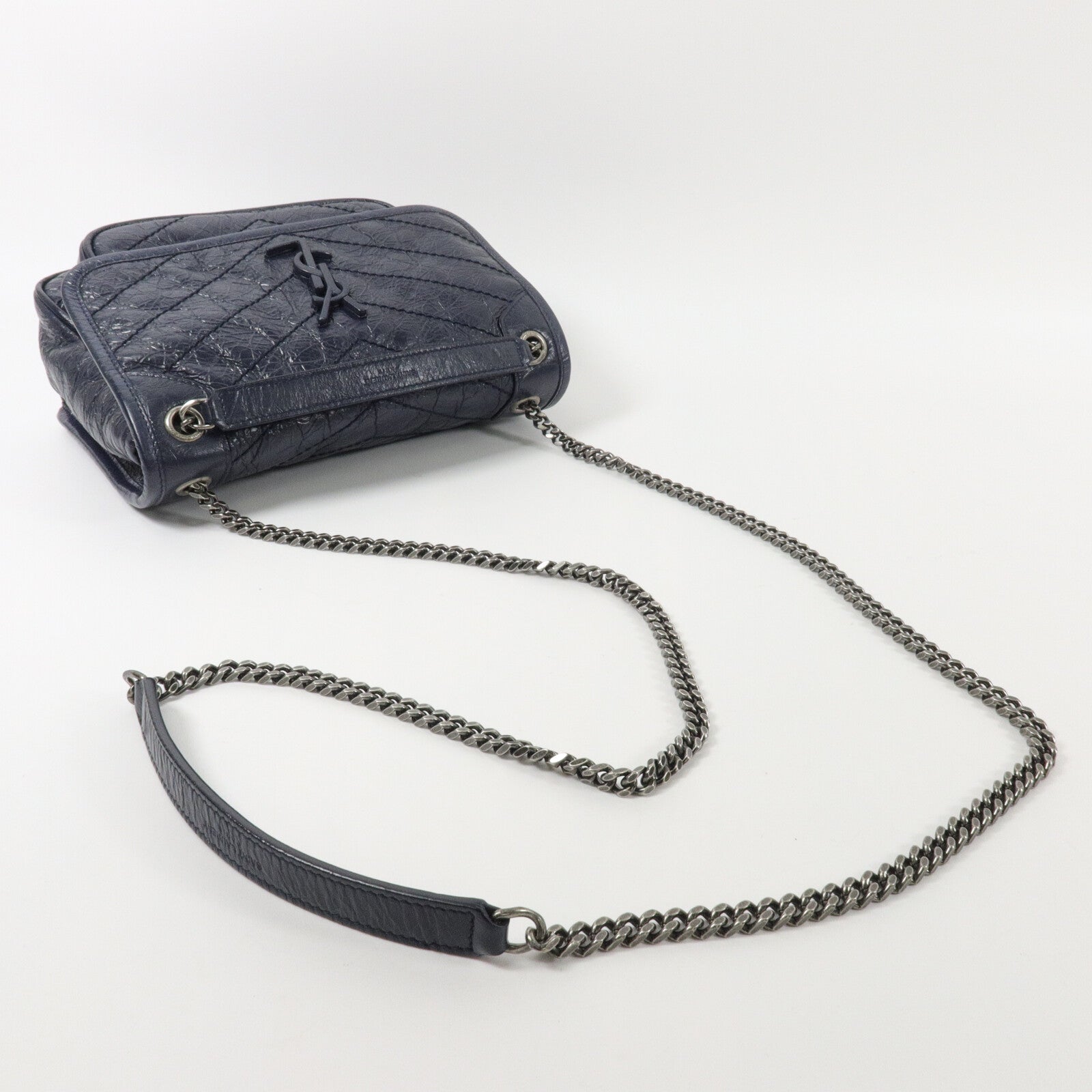 SAINT LAURENT 牛皮皮革Niki Baby鏈帶手挽肩背兩用袋
