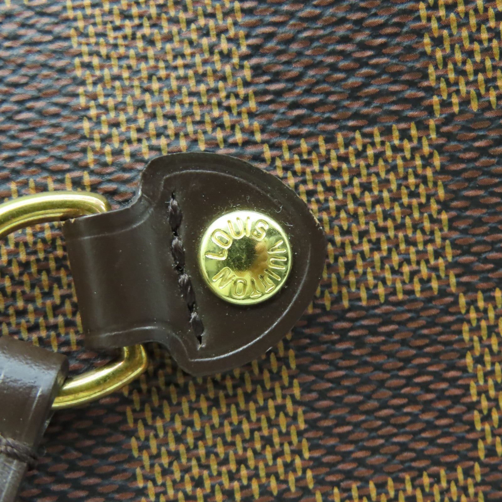 LOUIS VUITTON 【激減優惠】Damier Neverfull MM金扣手挽袋啡色