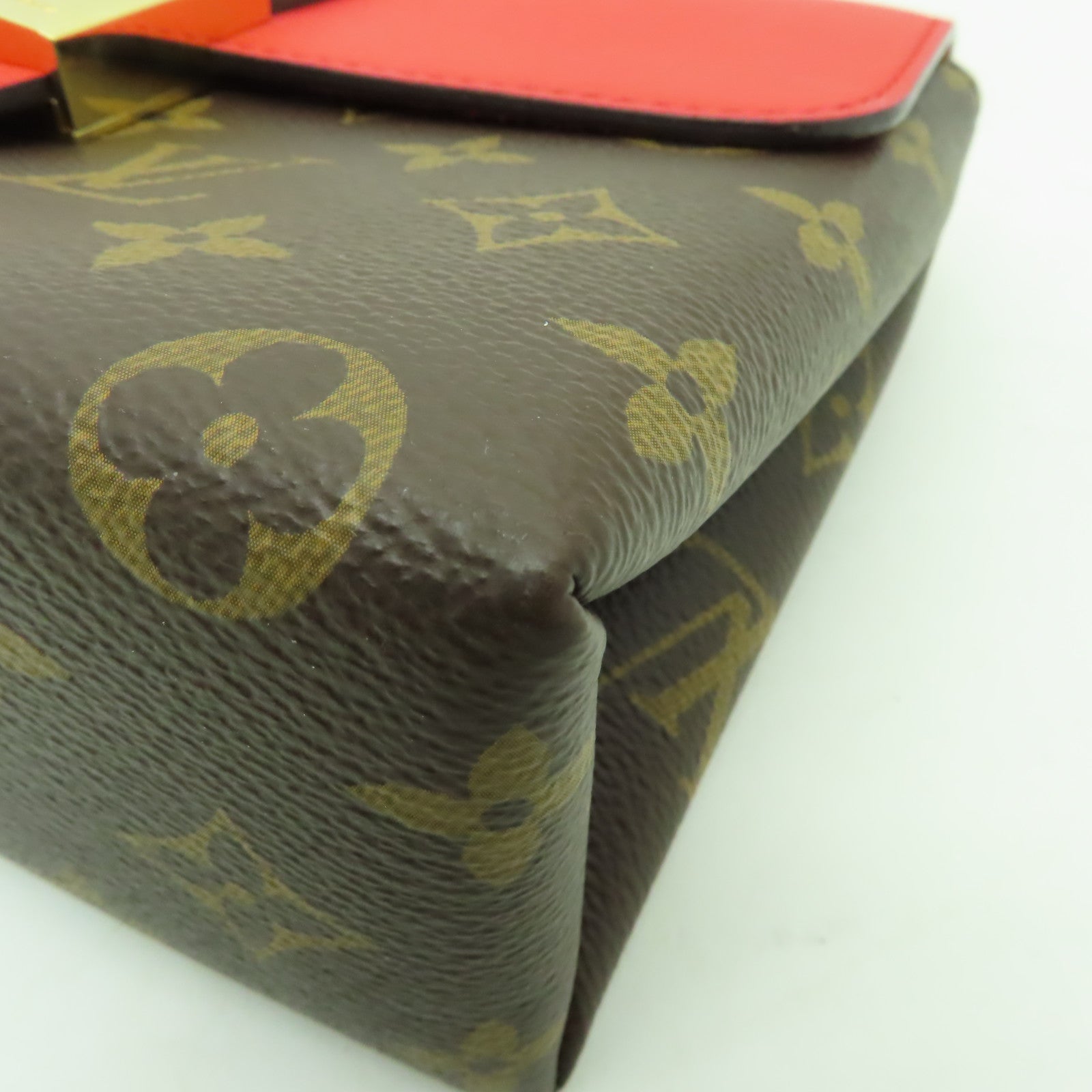 LOUIS VUITTON 【激減優惠】Monogram Locky BB金扣手挽袋紅色/啡色