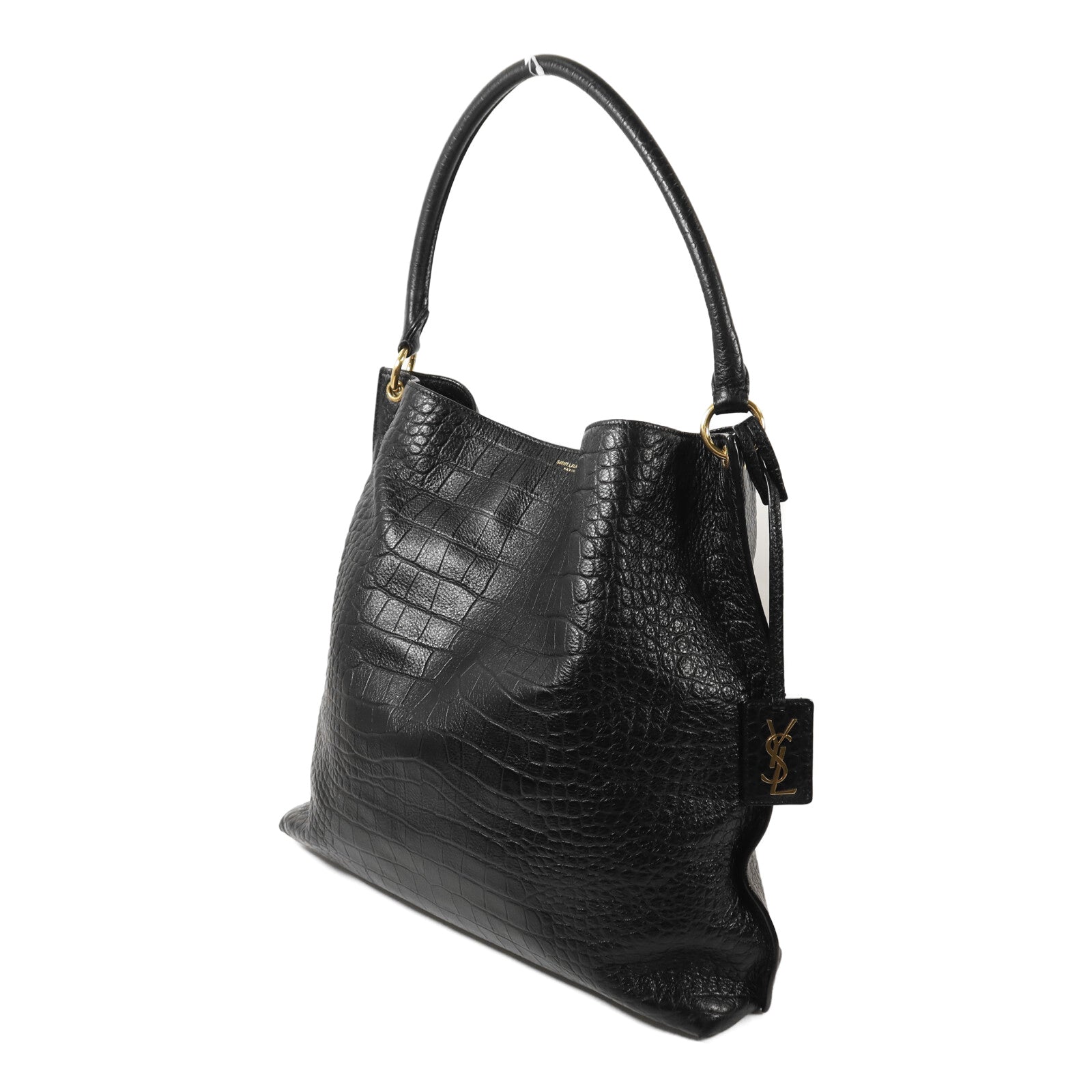 SAINT LAURENT 牛皮皮革Tag Hobo Bag金扣手挽肩背兩用袋