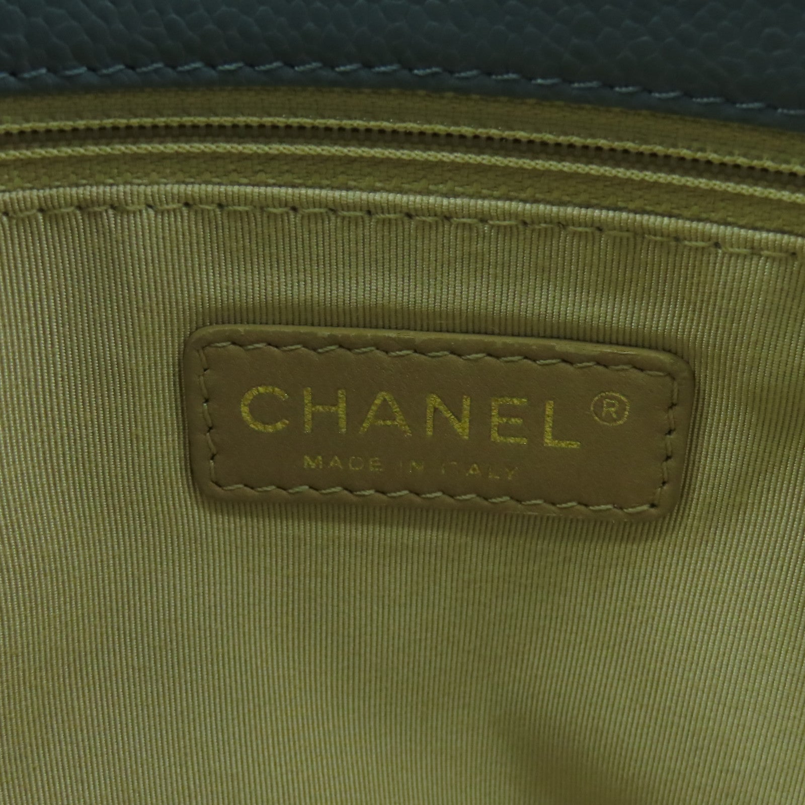 CHANEL 【激減優惠】Caviar皮革Shoulder Bag金扣鏈帶肩背袋藍色