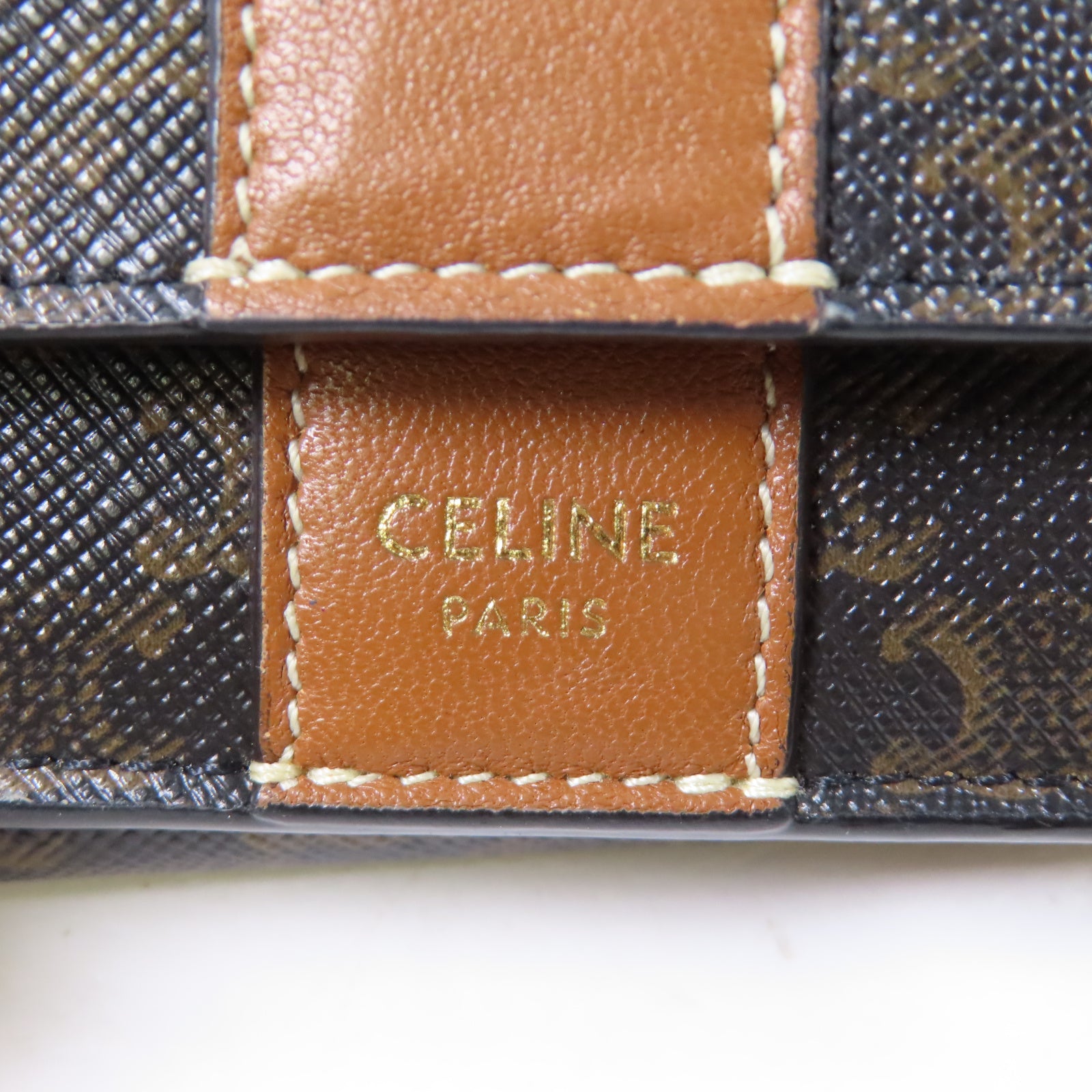 CELINE 塗層帆布Wallet金扣錢包啡色
