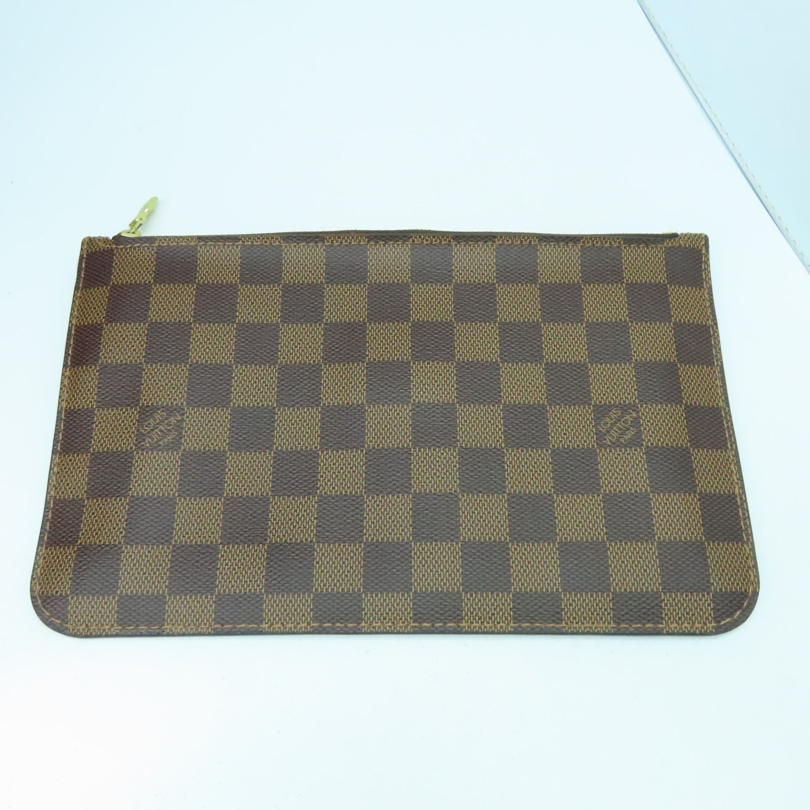 LOUIS VUITTON 【激減優惠】Damier Neverfull MM金扣手挽袋啡色
