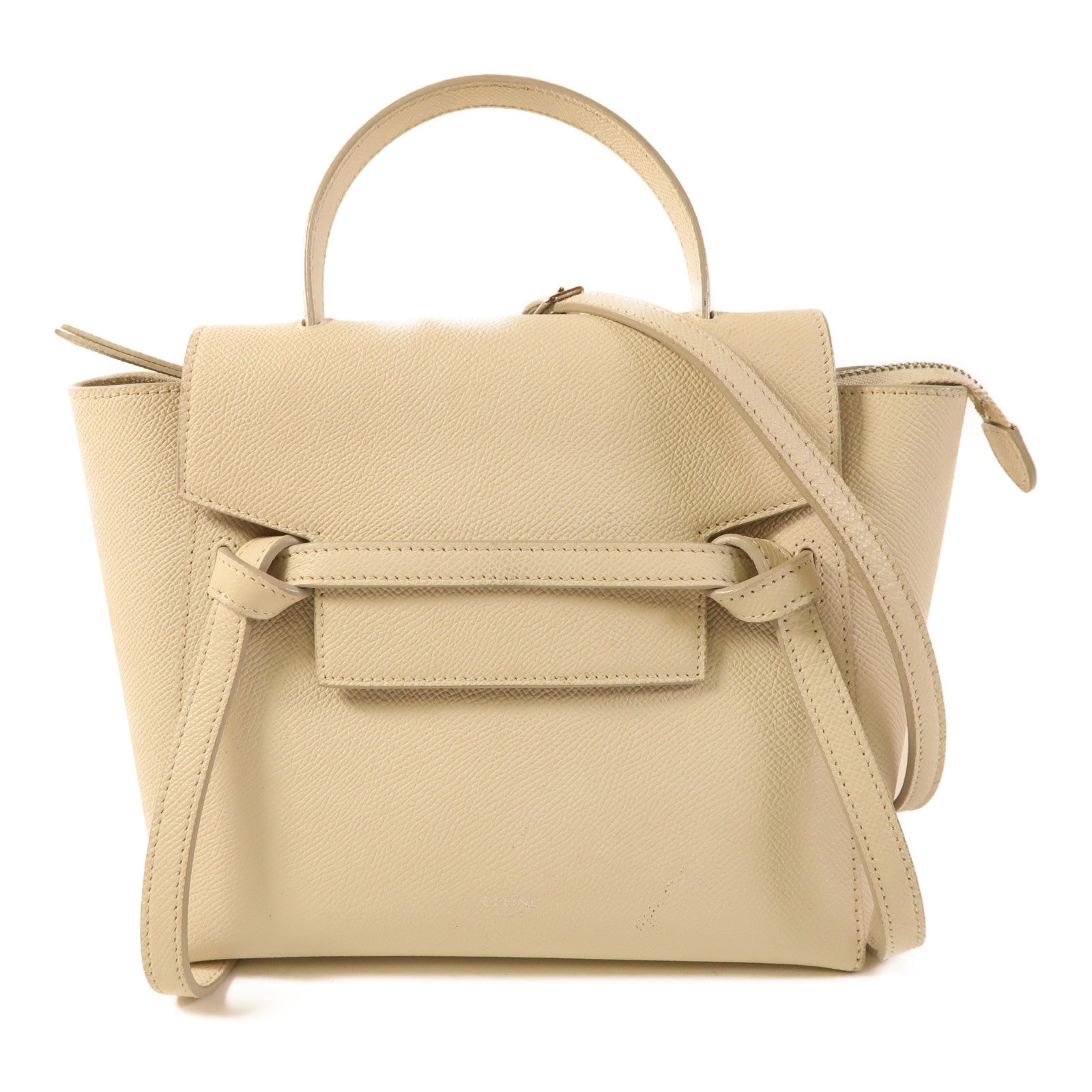 CELINE 牛皮皮革2 Way Shoulder Bag銀扣手挽肩背兩用袋