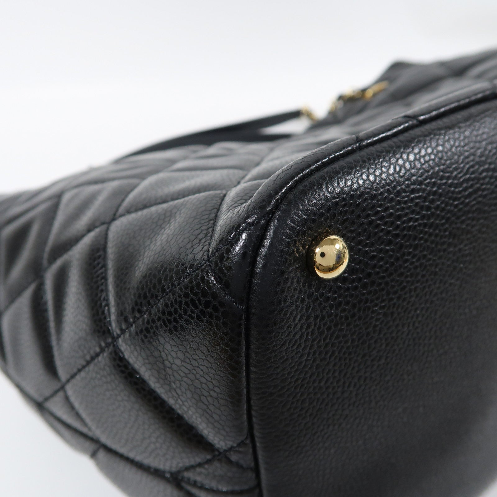CHANEL 牛皮皮革Chain Shoulder Bag金扣鏈帶肩背袋黑色