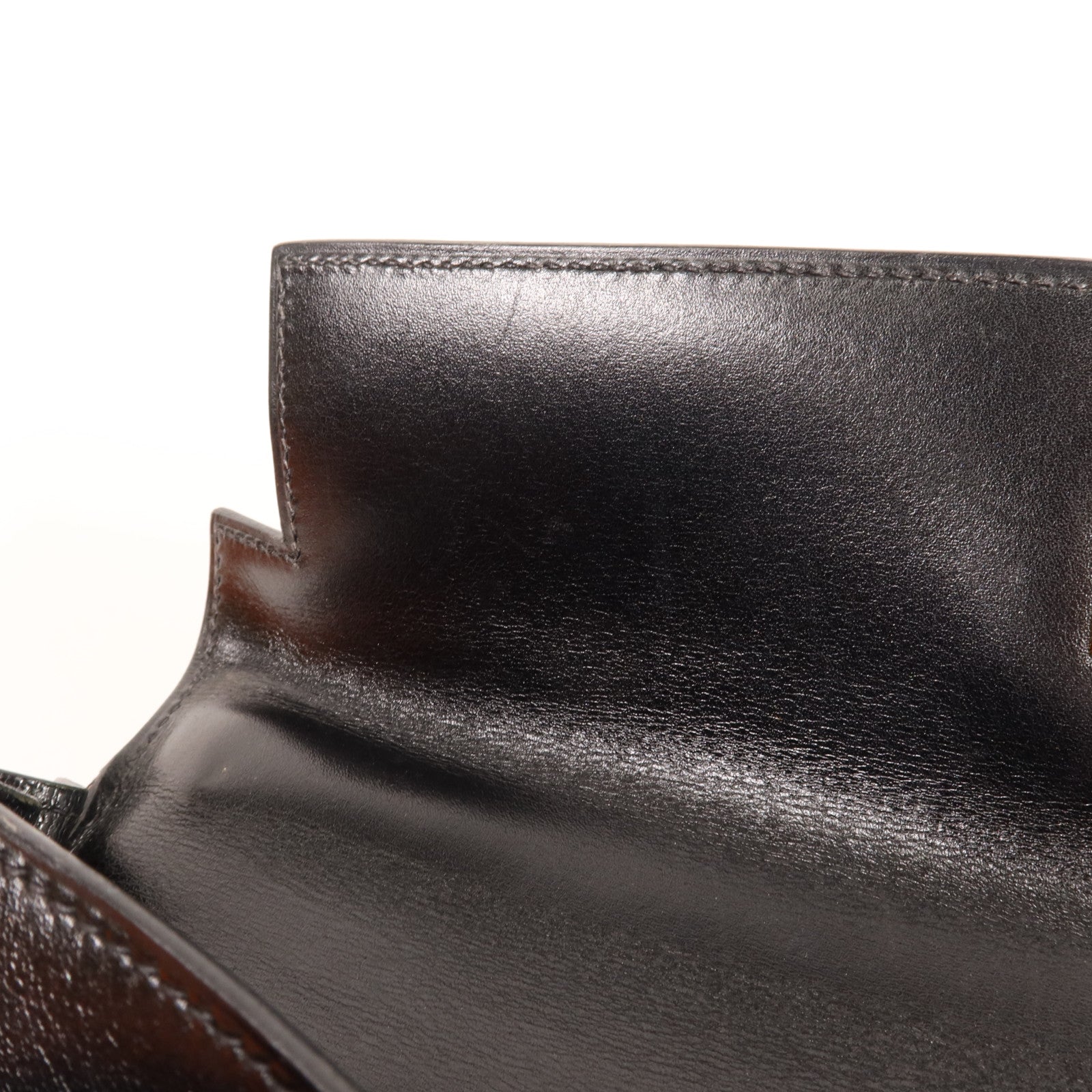 HERMES Box Calf皮革Kelly 32金扣手挽肩背兩用袋Noir