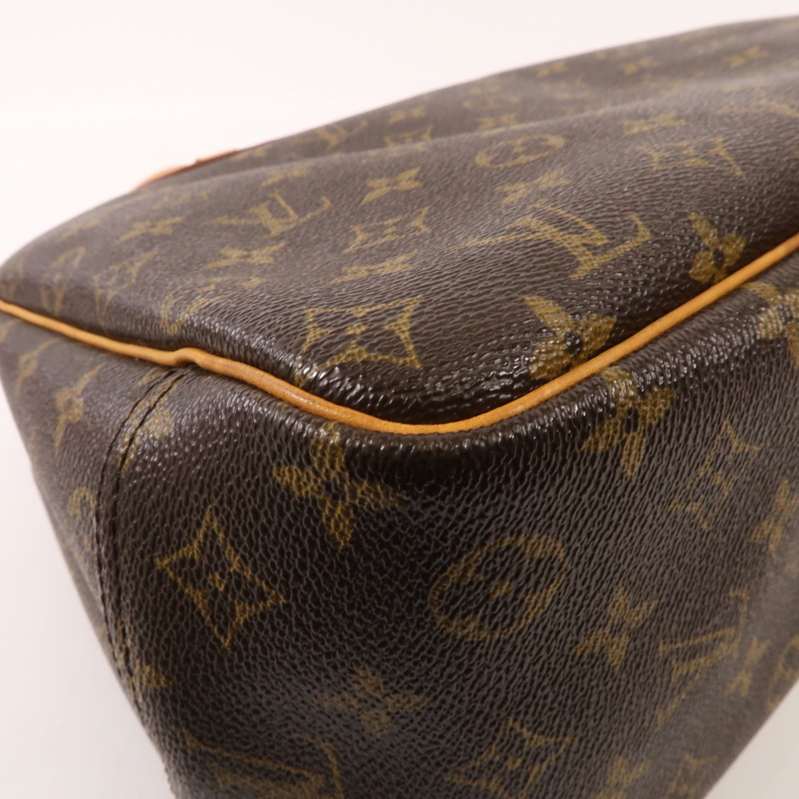 LOUIS VUITTON Monogram Deauville金扣手挽袋棕色