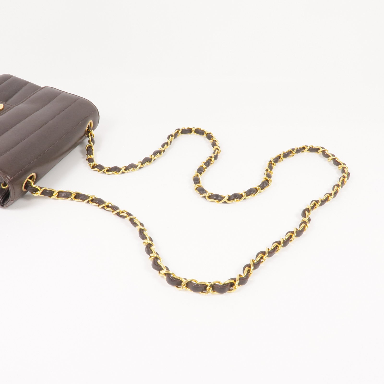 CHANEL 羊皮皮革Vintage Mini Flap Bag金扣鏈帶肩背袋