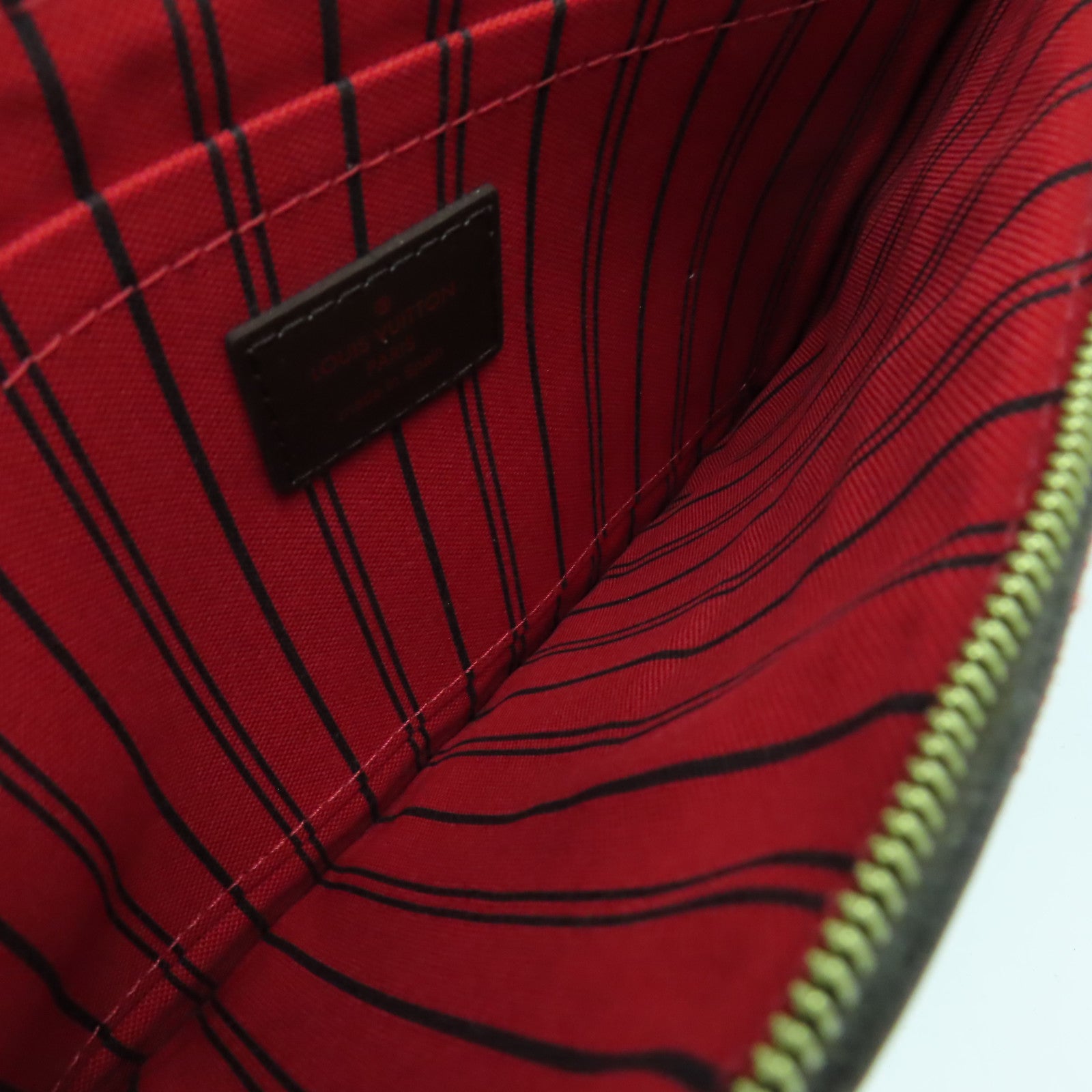 LOUIS VUITTON 【激減優惠】Damier Neverfull MM金扣手挽袋啡色