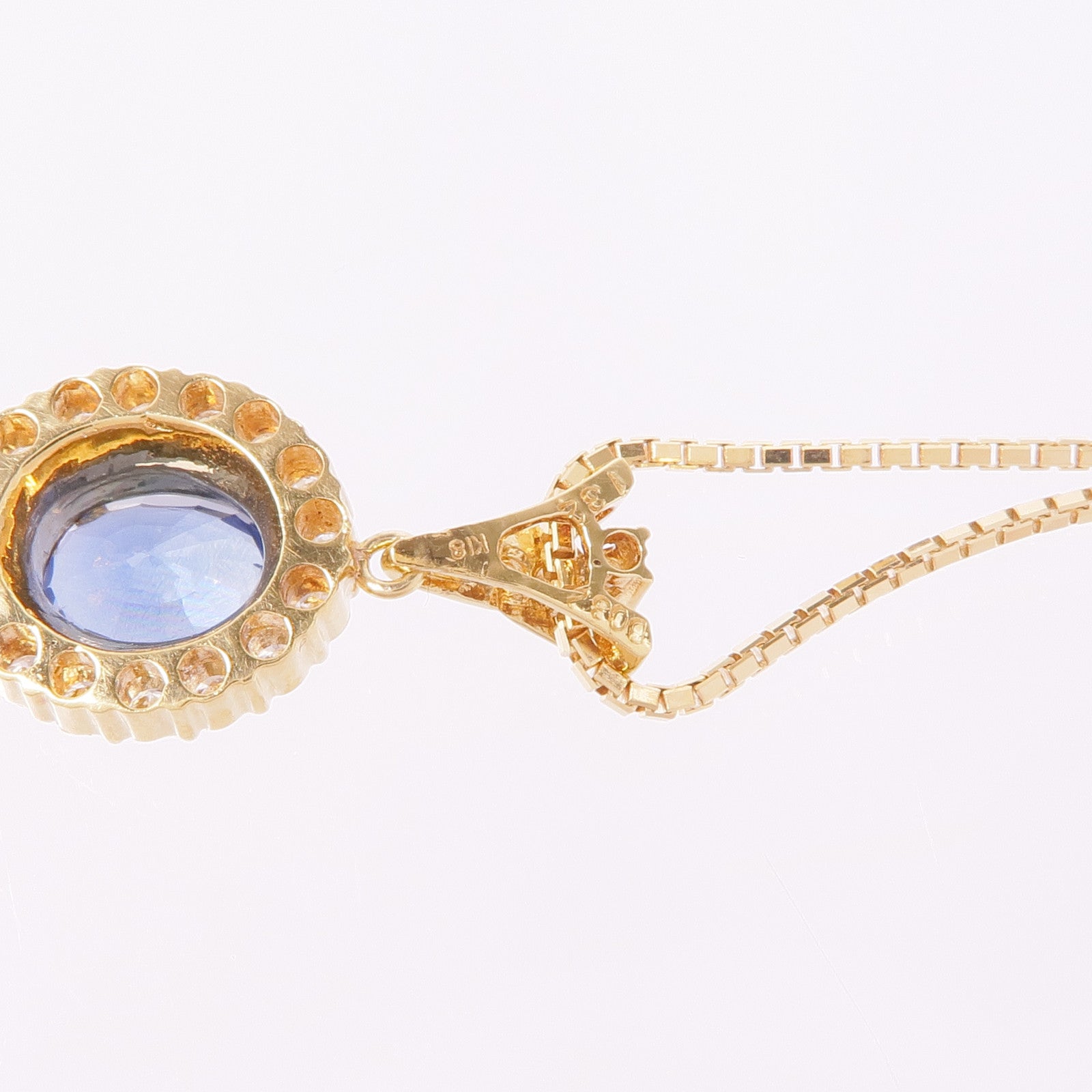 JEWELRY 【激減優惠】18K黃金Sapphire Diamond Necklace藍寶石/鑽石項鍊
