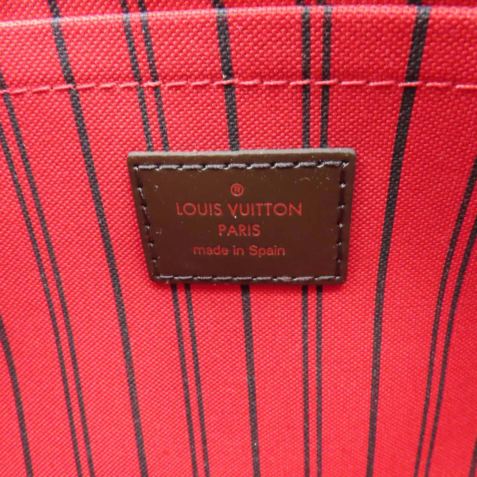 LOUIS VUITTON 【激減優惠】Damier Neverfull MM金扣手挽袋啡色