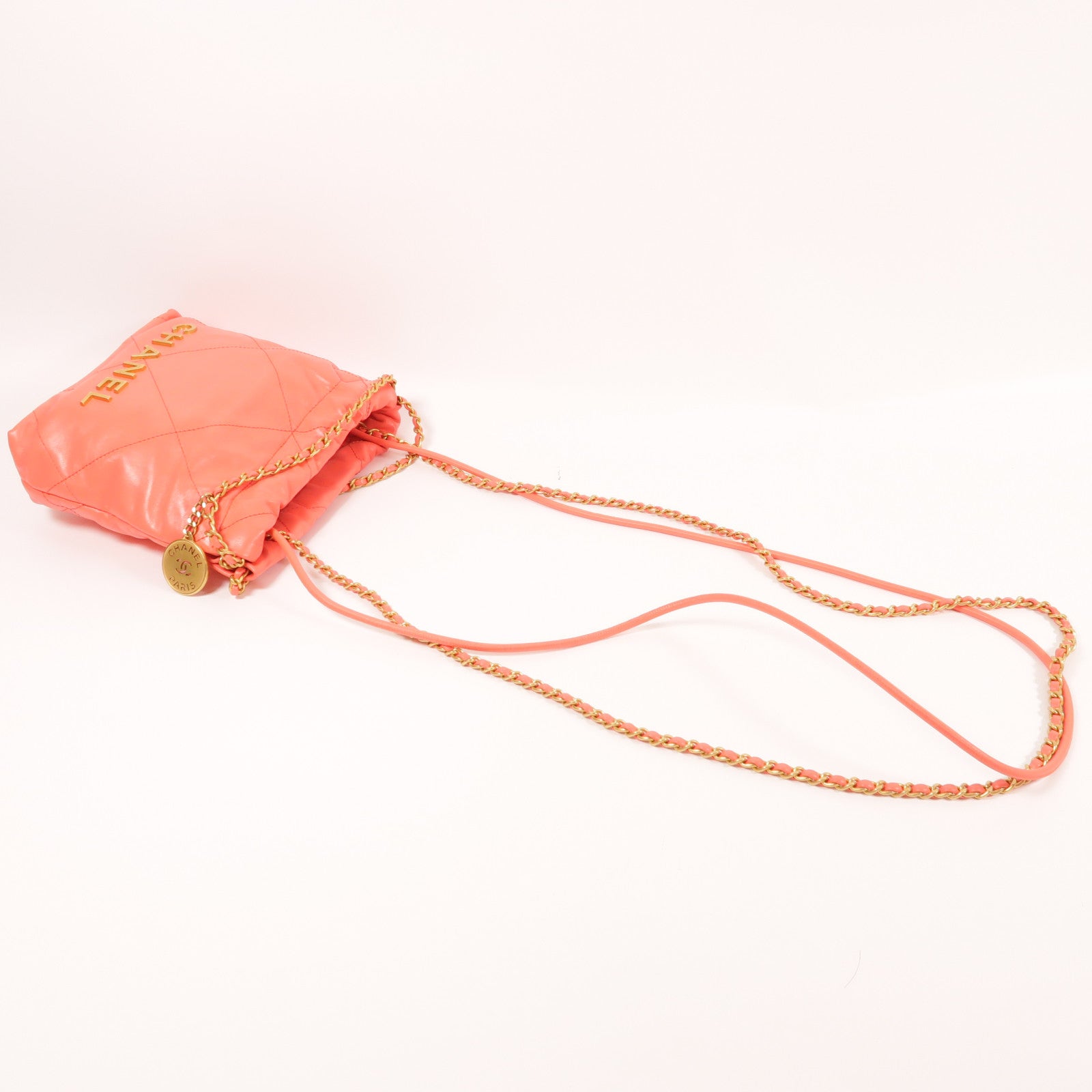CHANEL 【激減優惠】牛皮皮革Chanel 22金扣鏈帶肩背袋