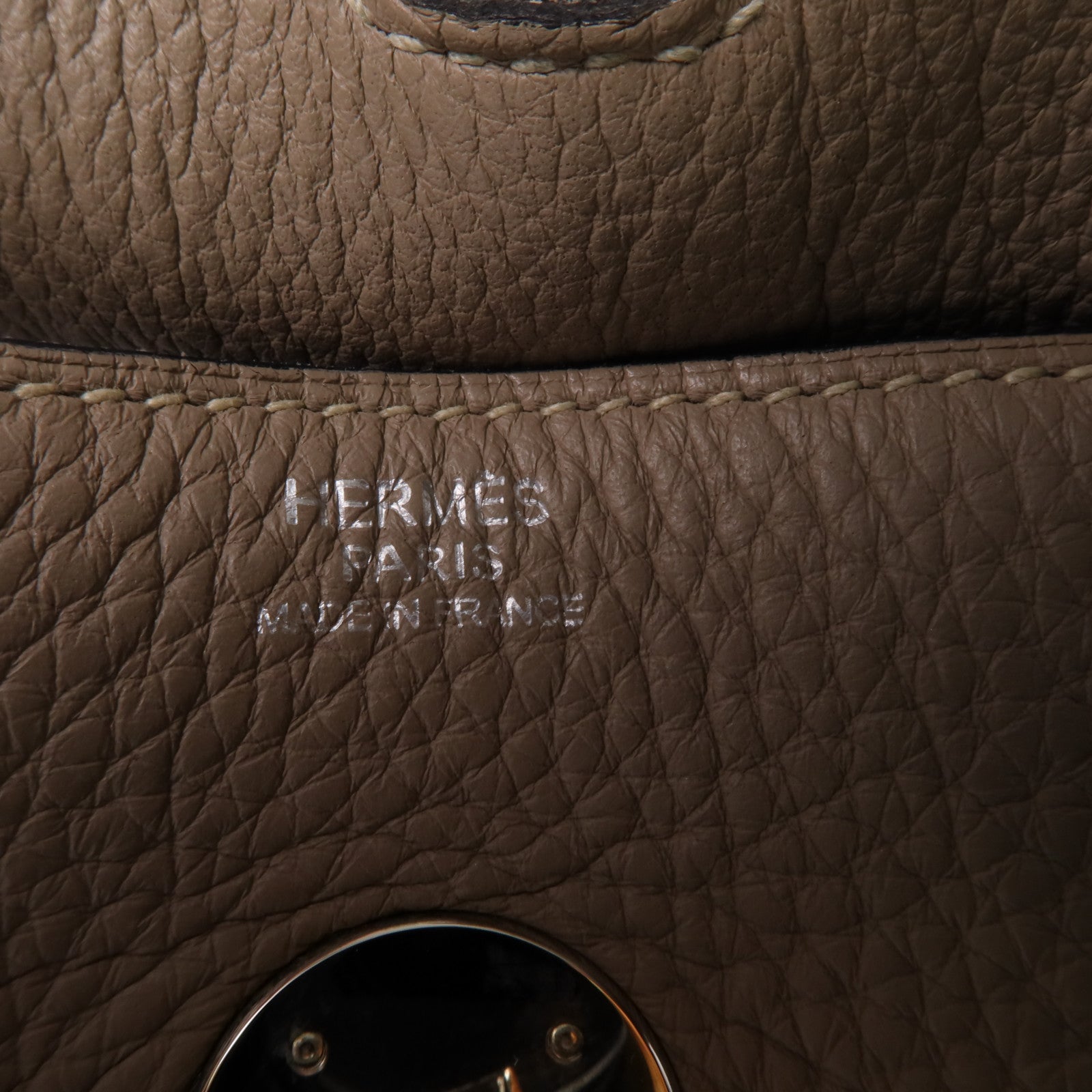 HERMES Clemence皮革Lindy 30銀扣肩背袋
