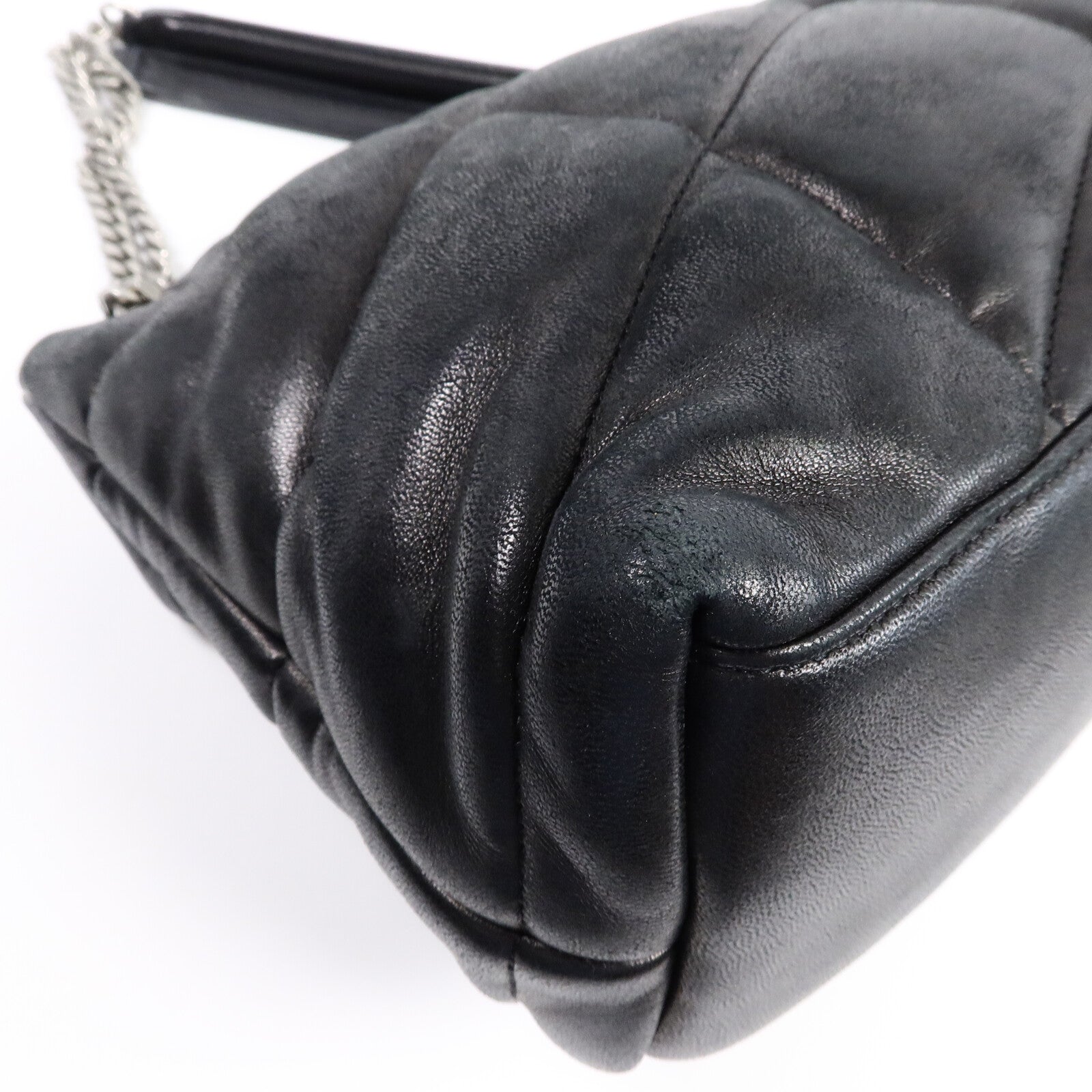 SAINT LAURENT 羊皮皮革LouLou Puffer Small鏈帶肩背袋