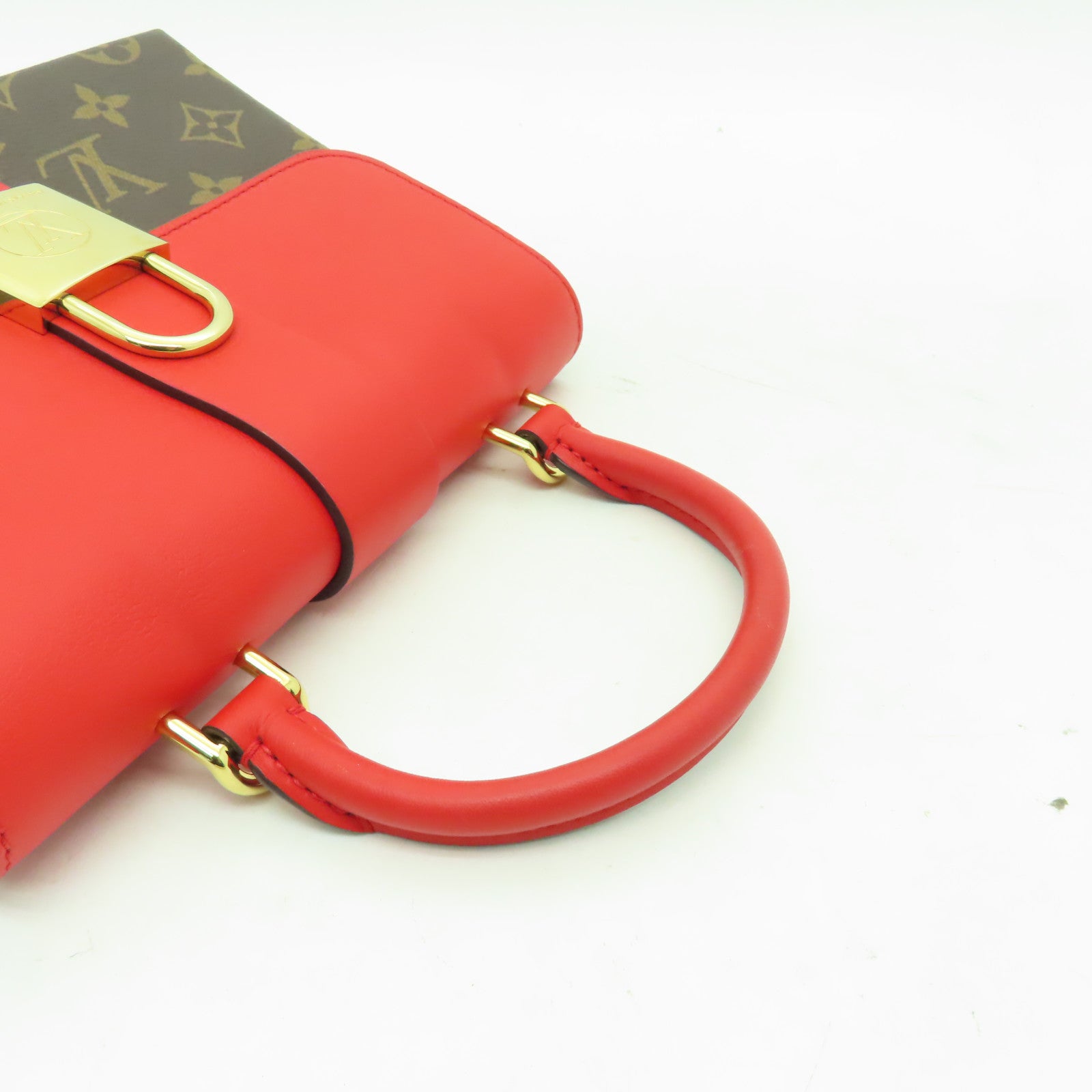 LOUIS VUITTON 【激減優惠】Monogram Locky BB金扣手挽袋紅色/啡色
