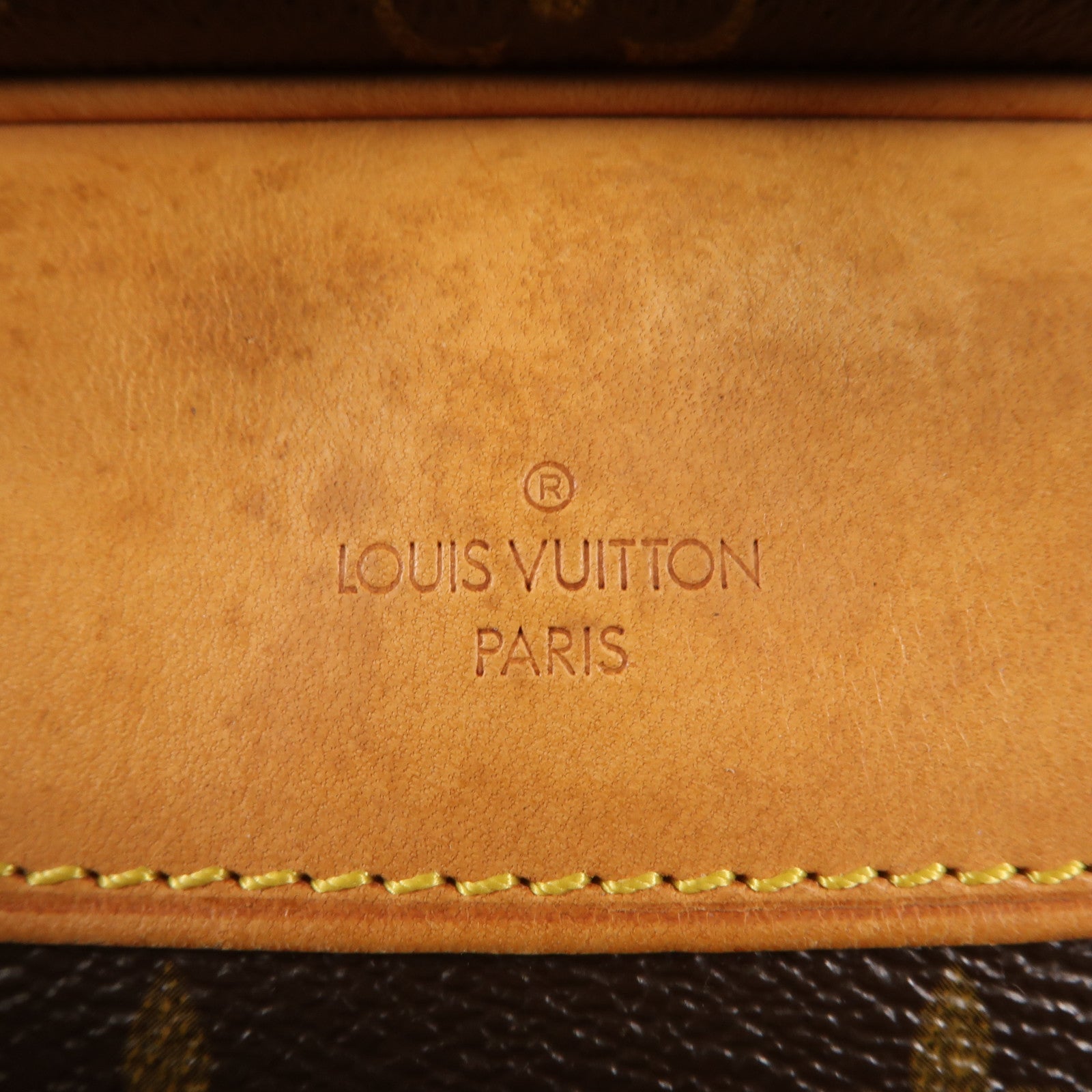 LOUIS VUITTON Monogram Deauville金扣手挽袋棕色