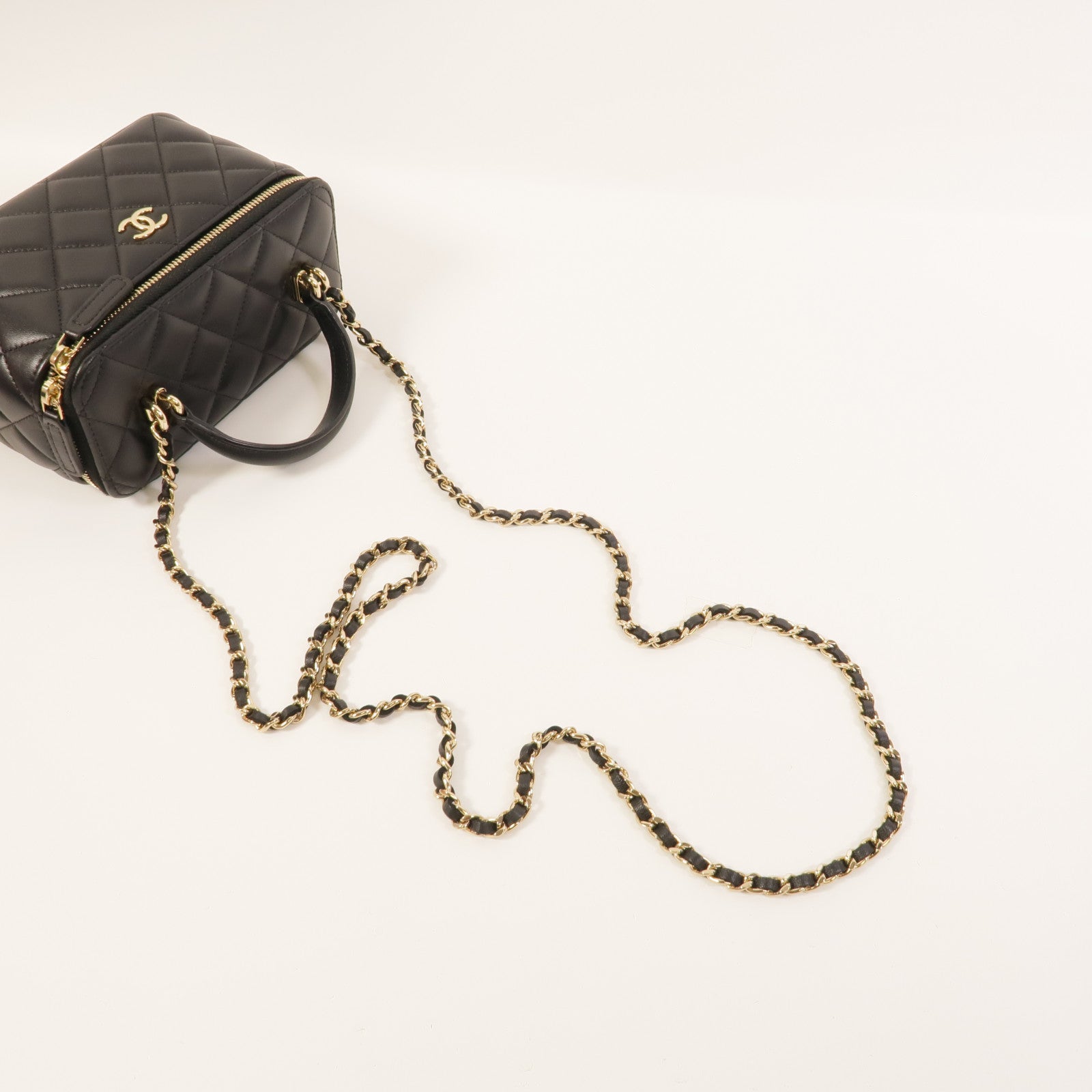 CHANEL 羊皮皮革Top Handle Vanity Case手挽肩背兩用袋
