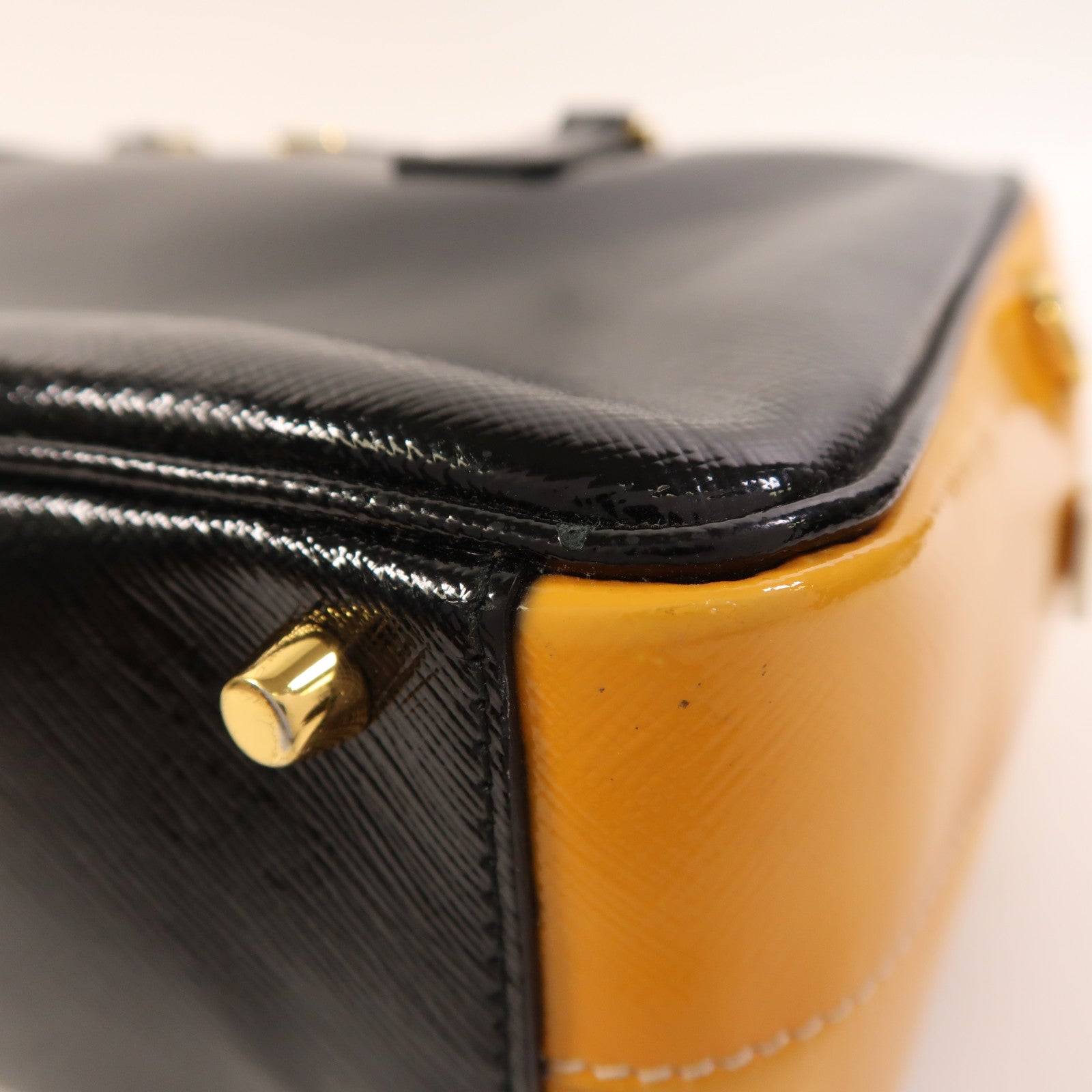 PRADA 漆皮皮革2 Way Shoulder金扣手挽肩背兩用袋