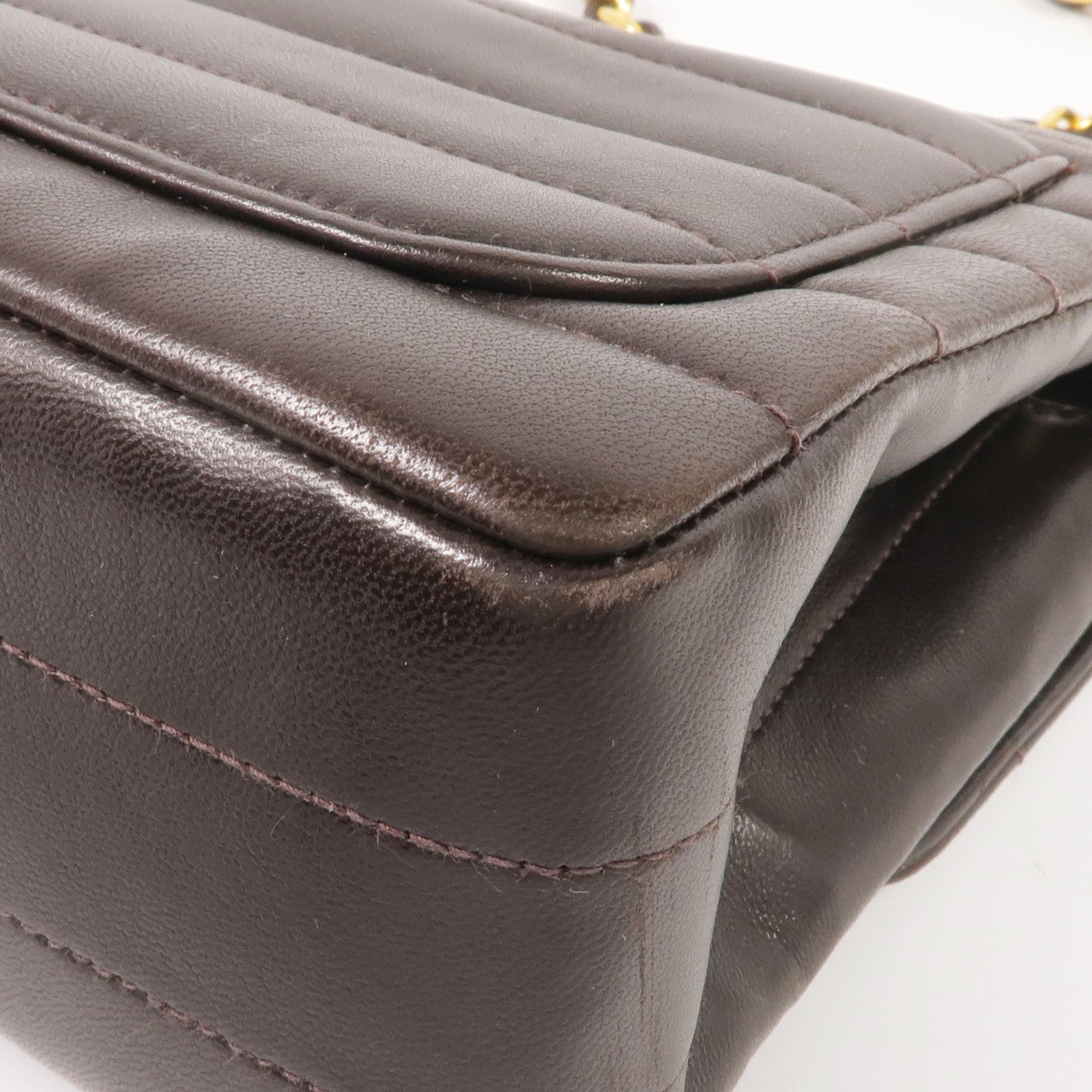 CHANEL 羊皮皮革Vintage Mini Flap Bag金扣鏈帶肩背袋