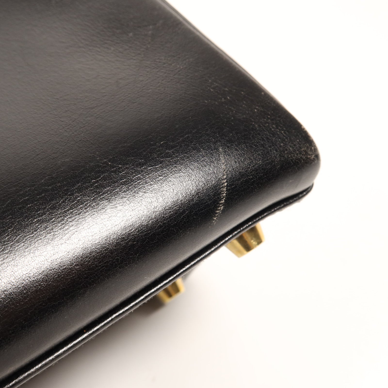 HERMES Box Calf皮革Kelly 32金扣手挽肩背兩用袋Noir