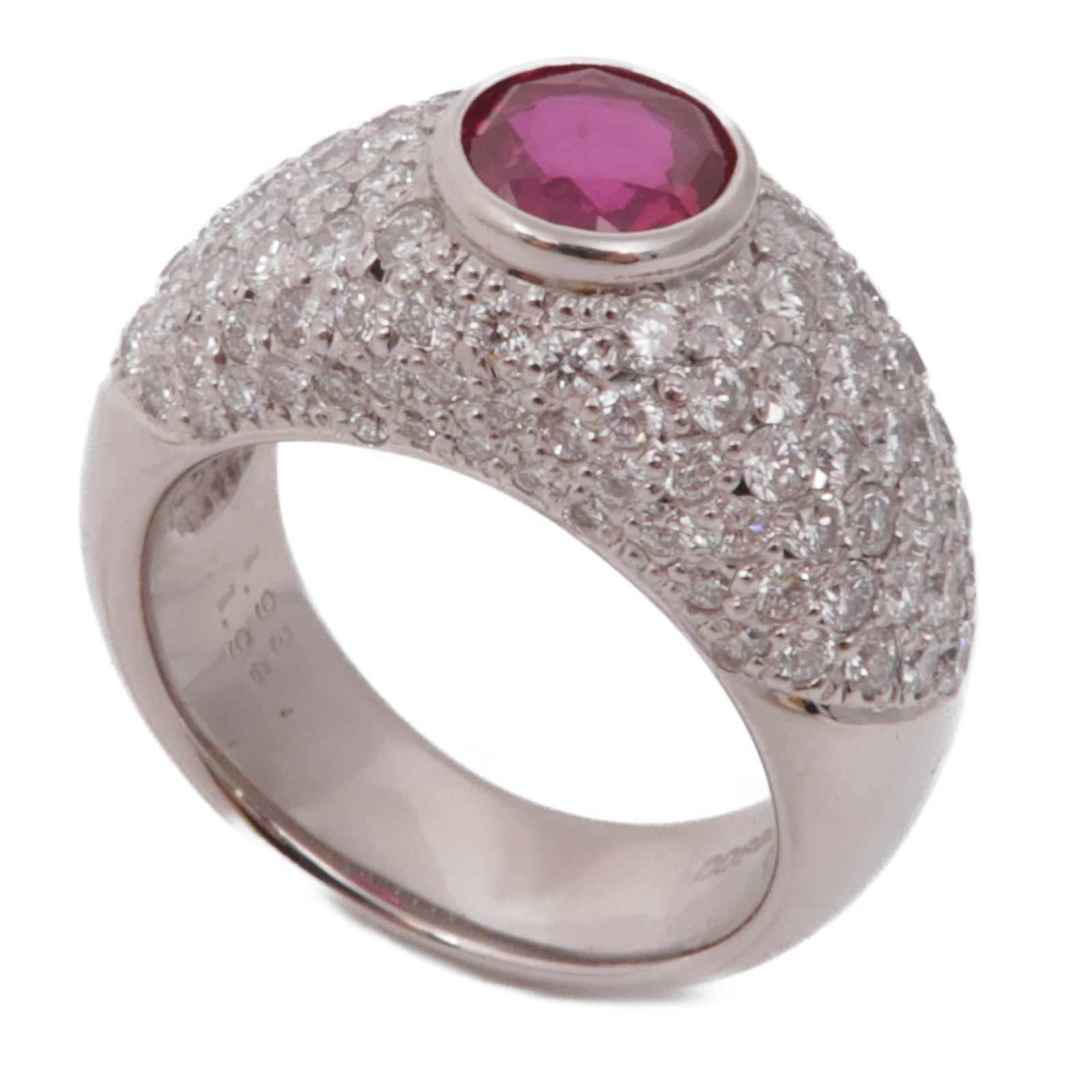 JEWELRY PT900鉑金Ruby Diamond Ring鑽石戒指US#6.5