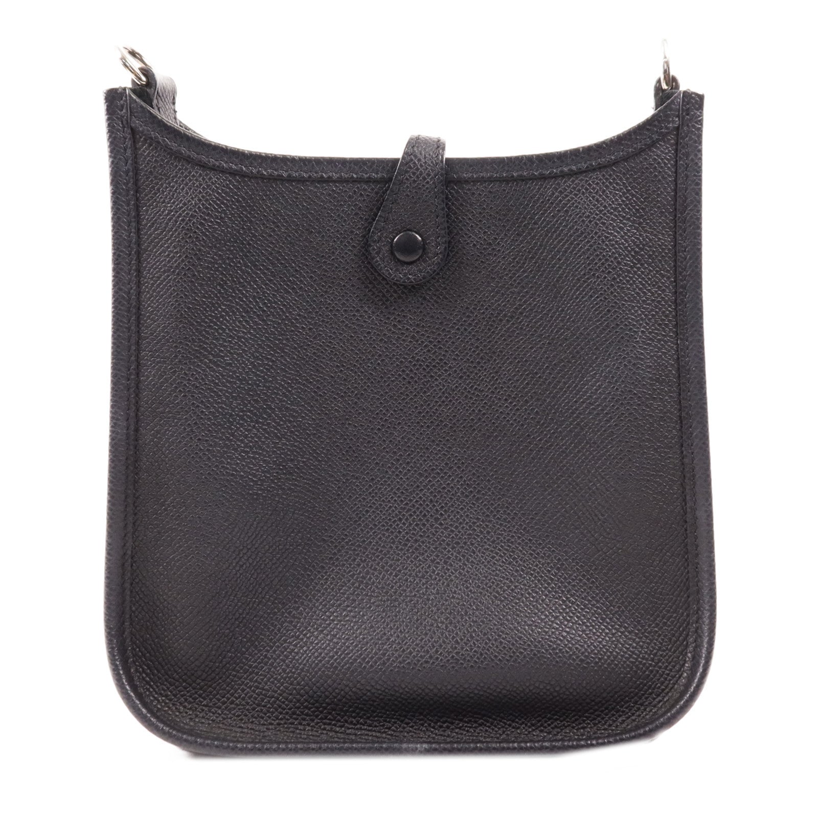 HERMES Epsom皮革Evelyne TPM銀扣肩背袋Noir