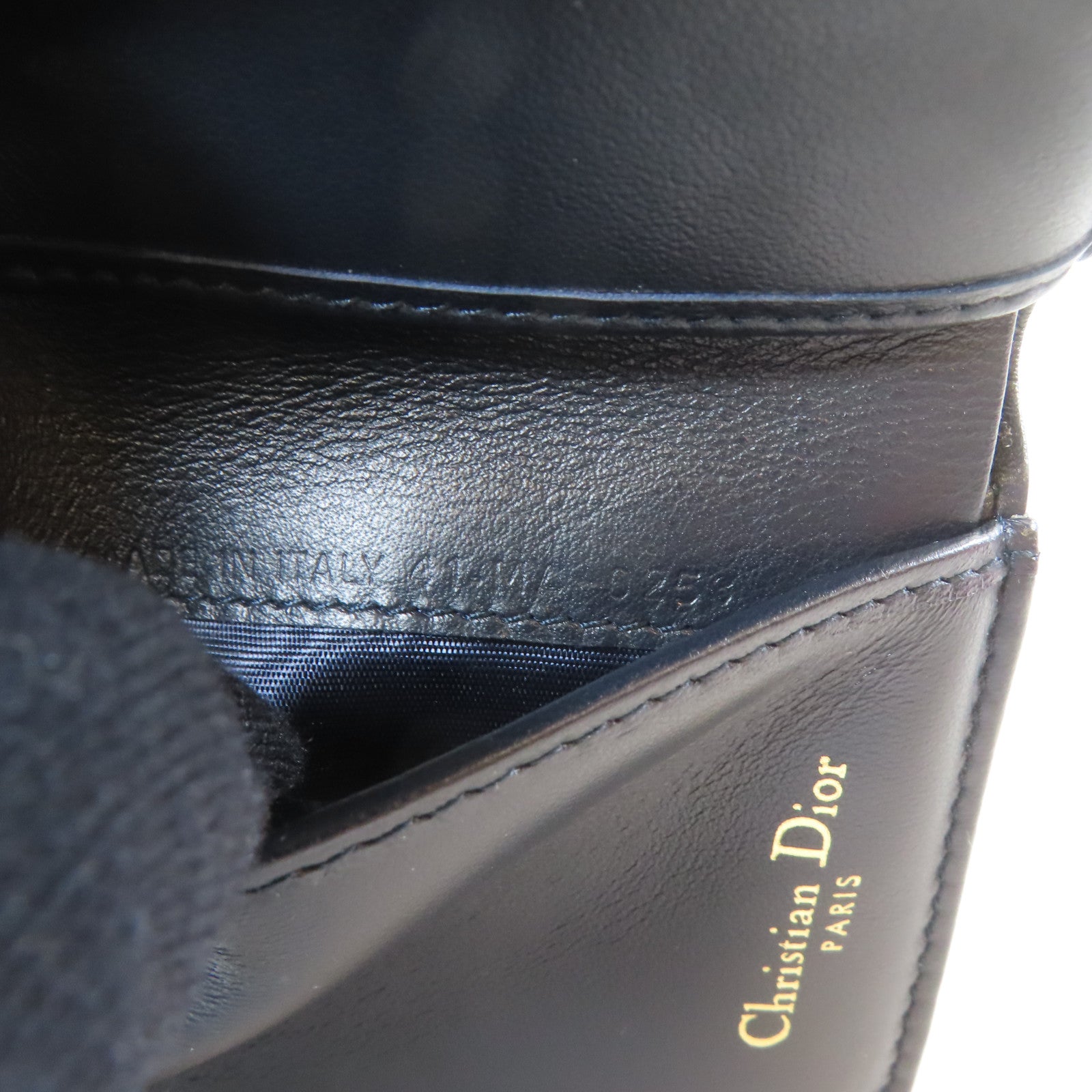 Dior 帆布Trifold Wallet金扣錢包藍色/米色