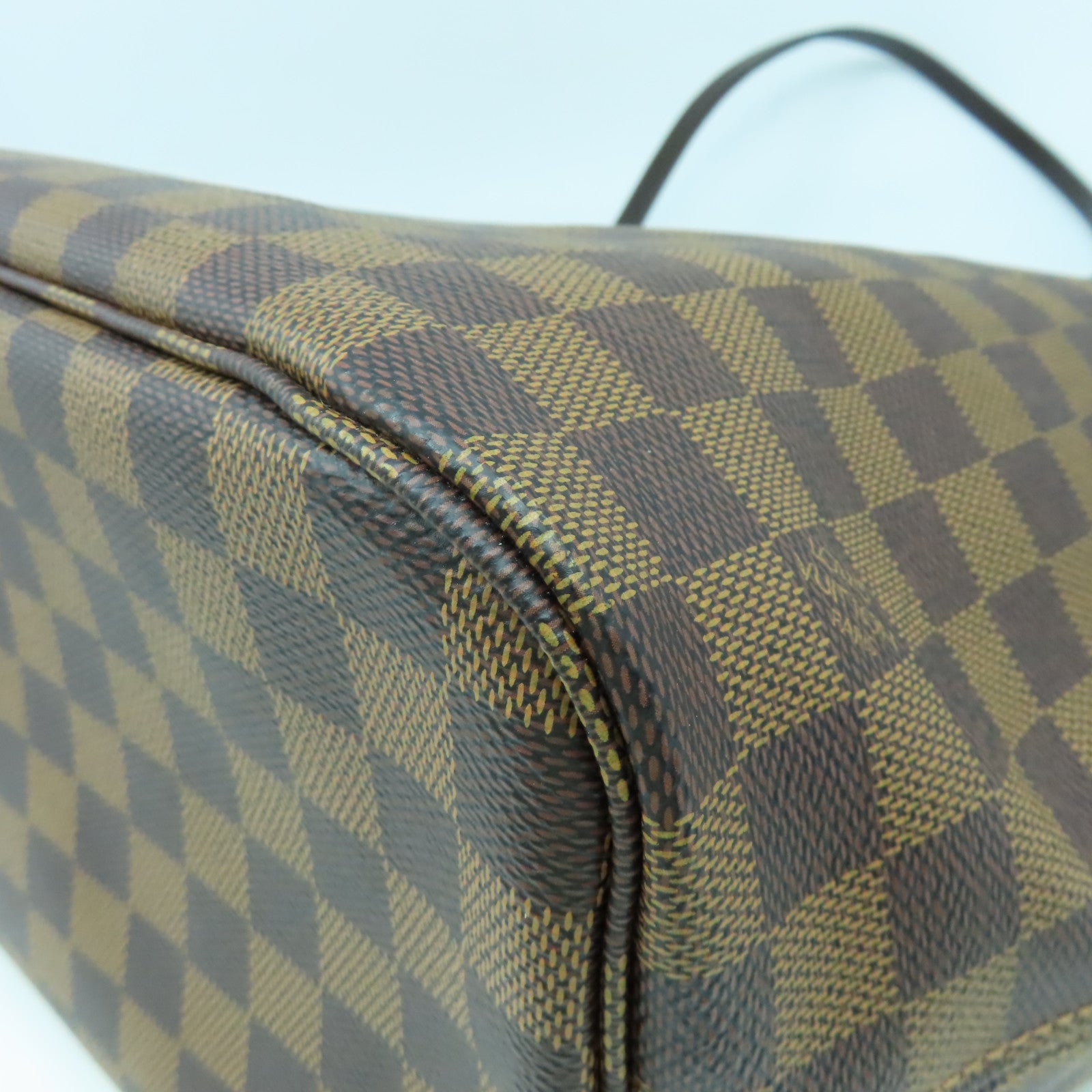 LOUIS VUITTON 【激減優惠】Damier Neverfull MM金扣手挽袋啡色