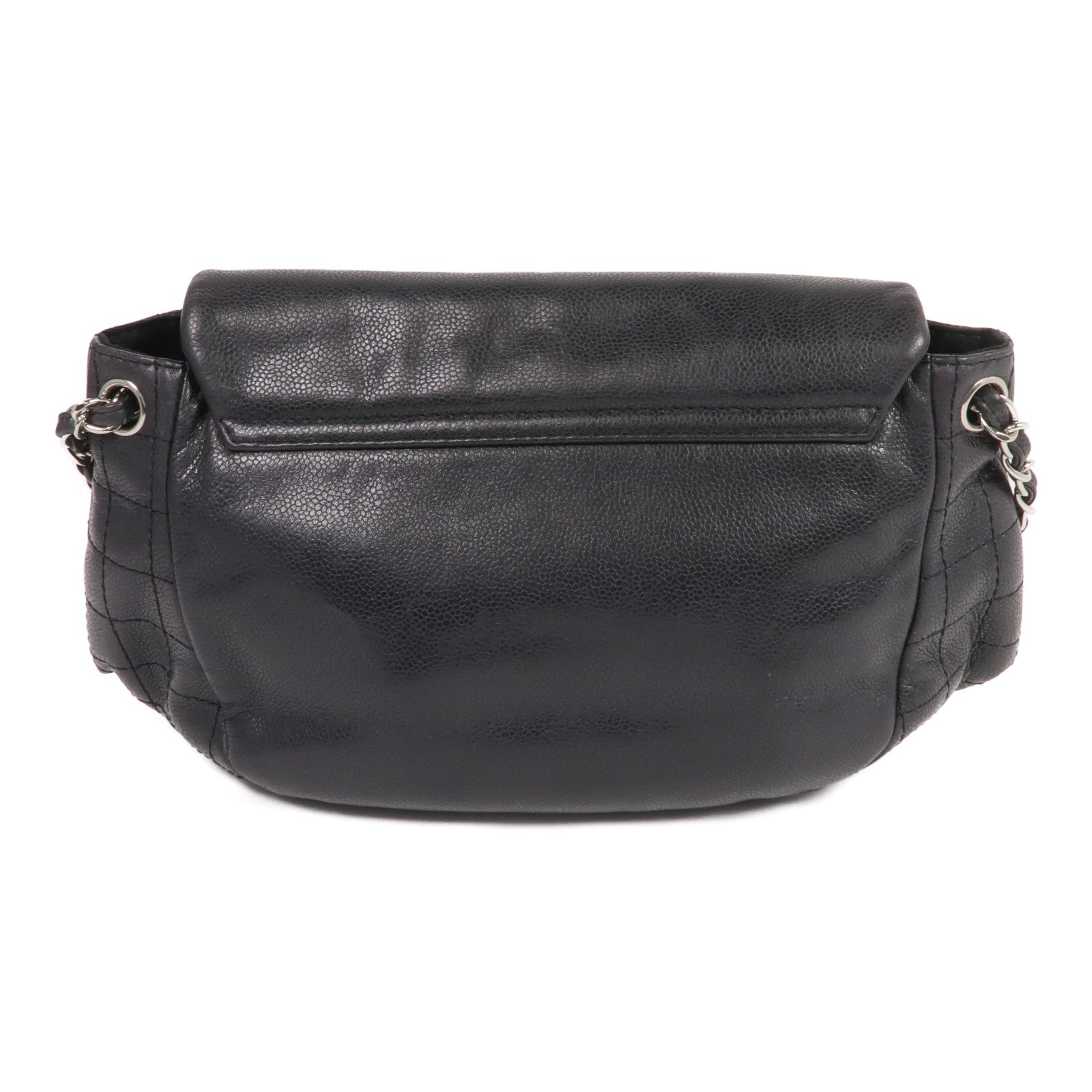 CHANEL 牛皮皮革Chain Shoulder Bag銀扣鏈帶肩背袋