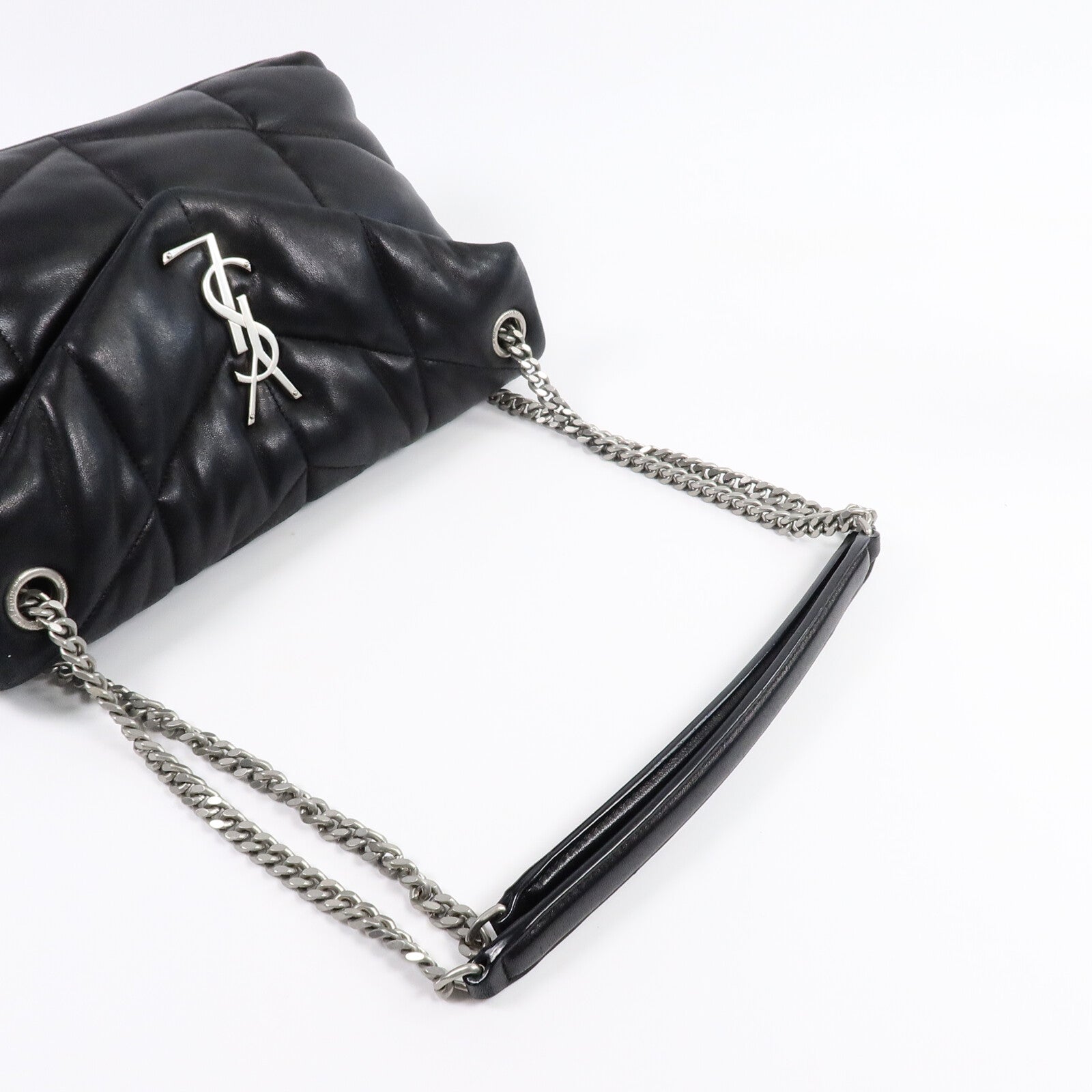 SAINT LAURENT 羊皮皮革LouLou Puffer Small鏈帶肩背袋