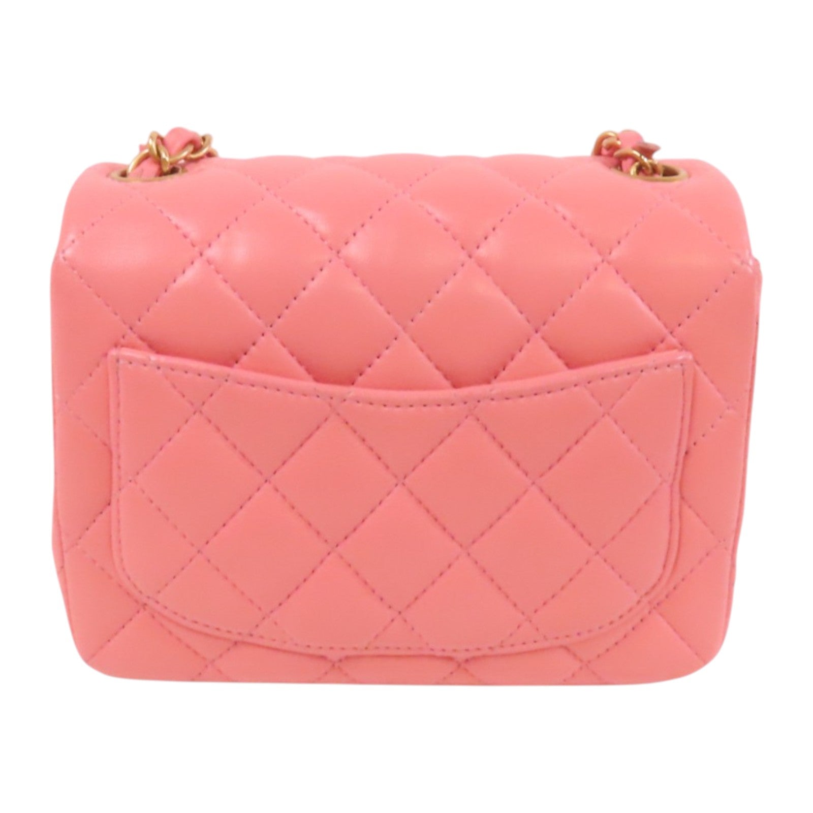 CHANEL 羊皮皮革Mini Classic 17金扣鏈帶肩背袋
