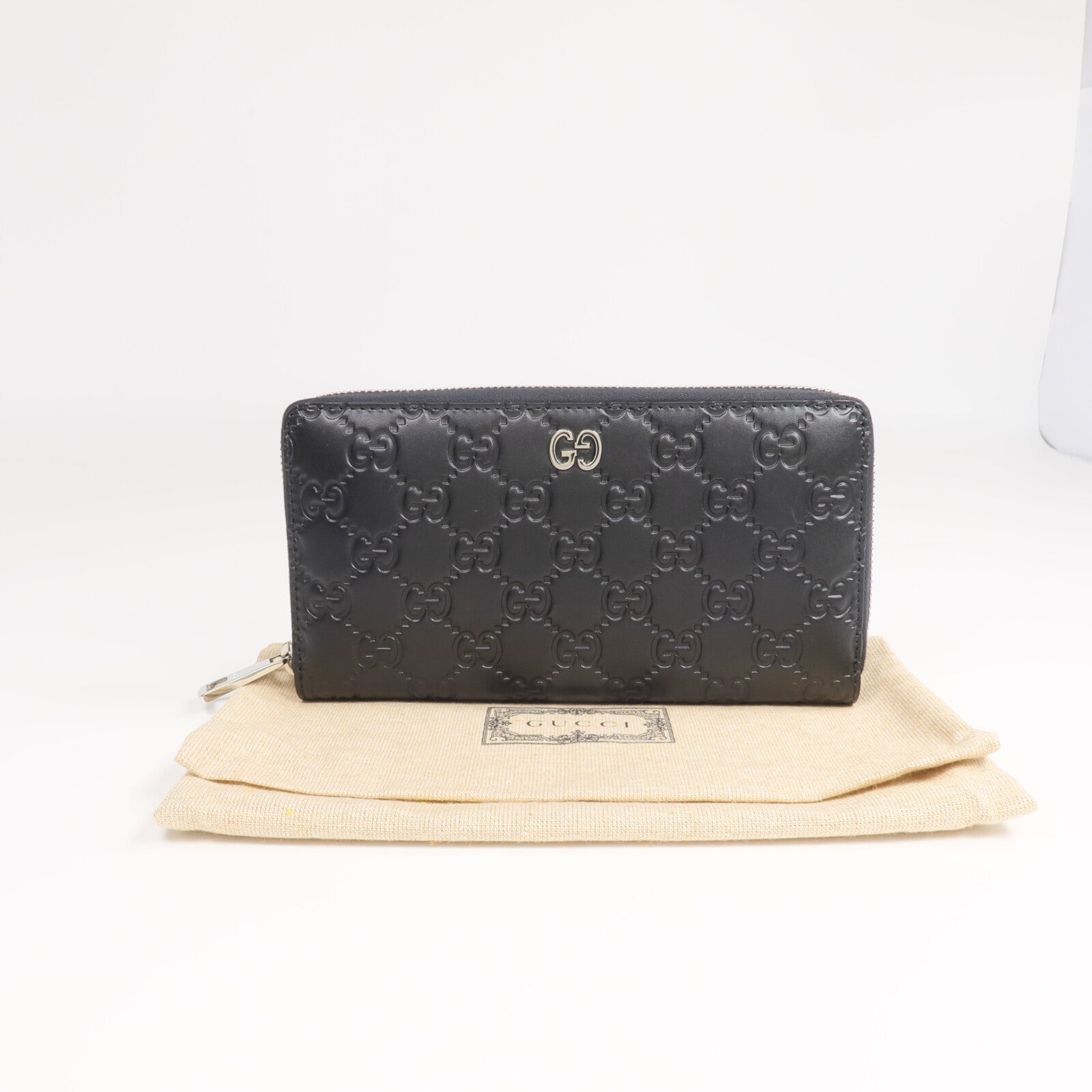 GUCCI 牛皮皮革Long wallet銀扣長錢包