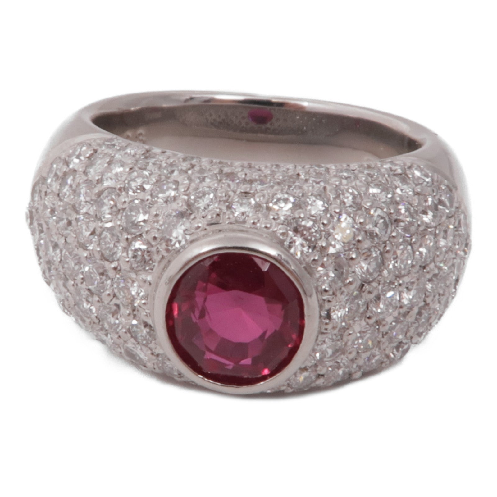 JEWELRY PT900鉑金Ruby Diamond Ring鑽石戒指US#6.5