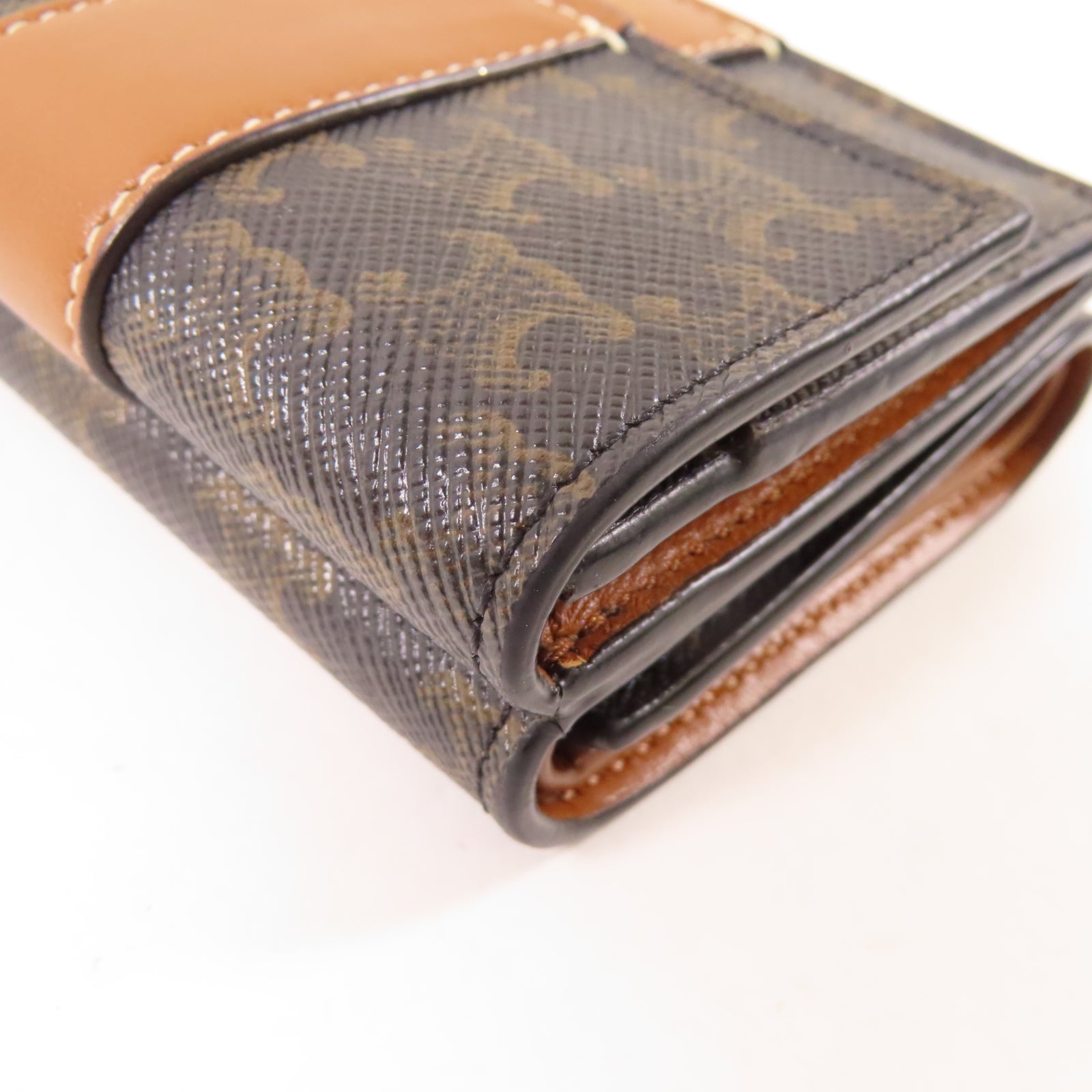 CELINE 塗層帆布Wallet金扣錢包啡色