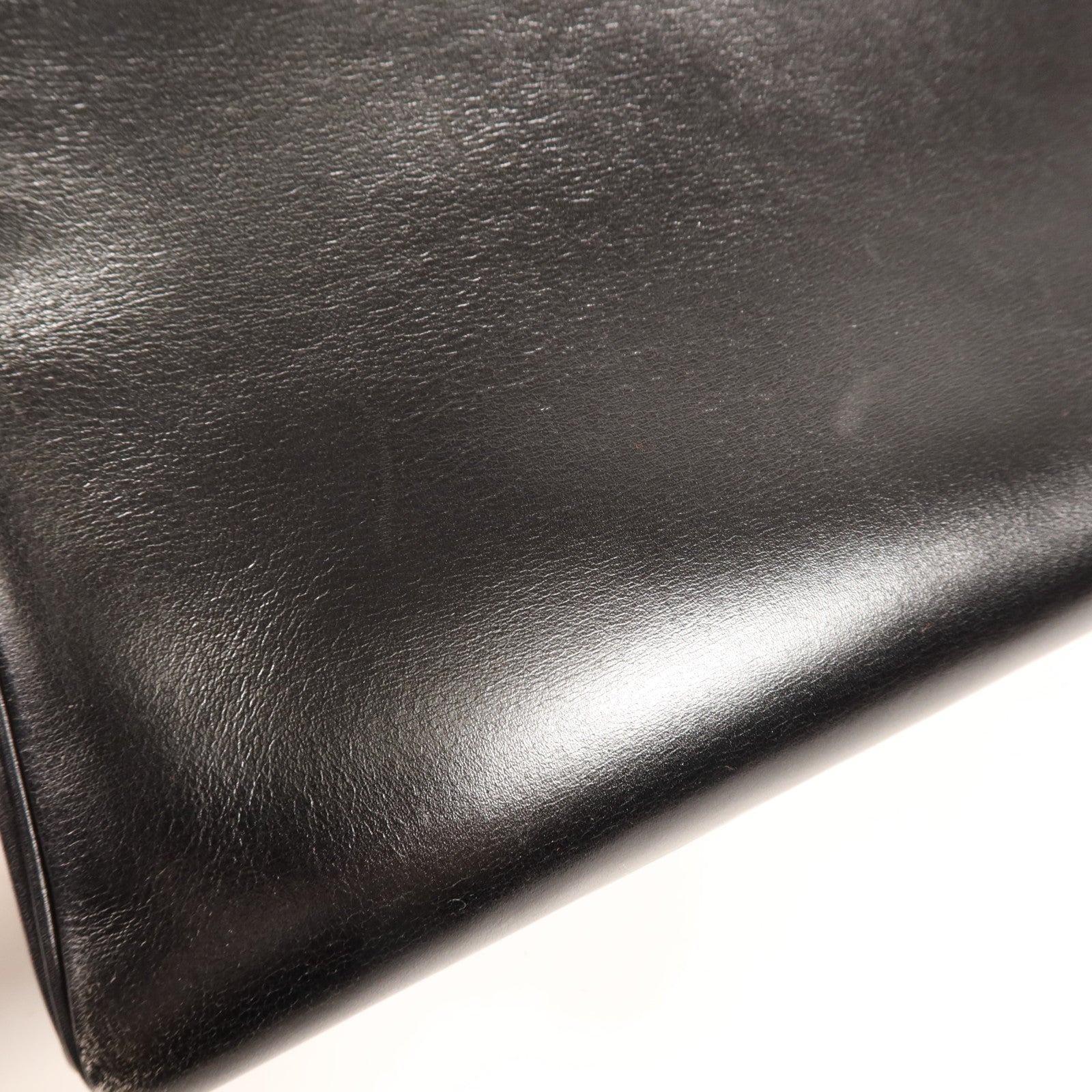 HERMES Box Calf皮革Kelly 32金扣手挽肩背兩用袋Noir