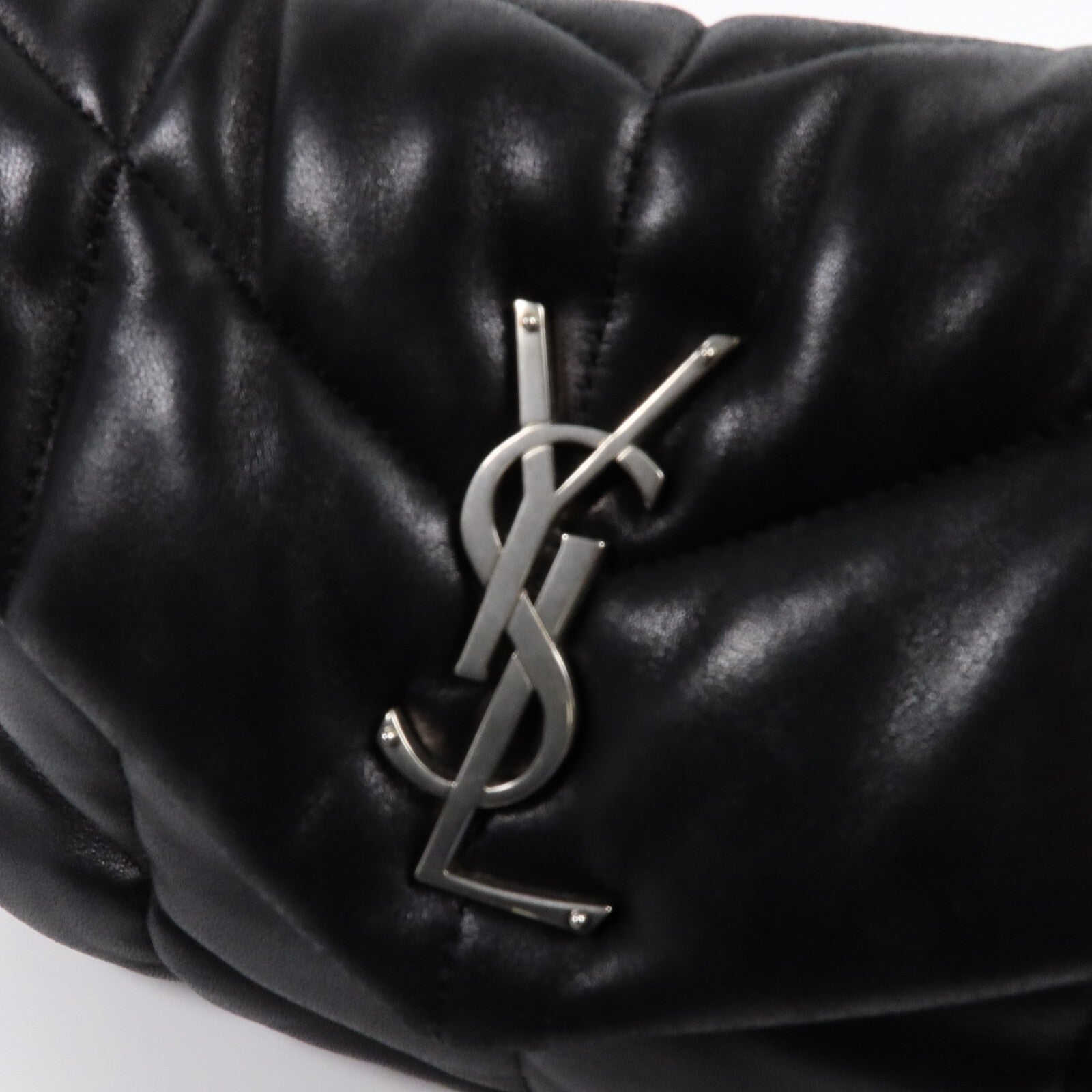 SAINT LAURENT 羊皮皮革LouLou Puffer Small鏈帶肩背袋